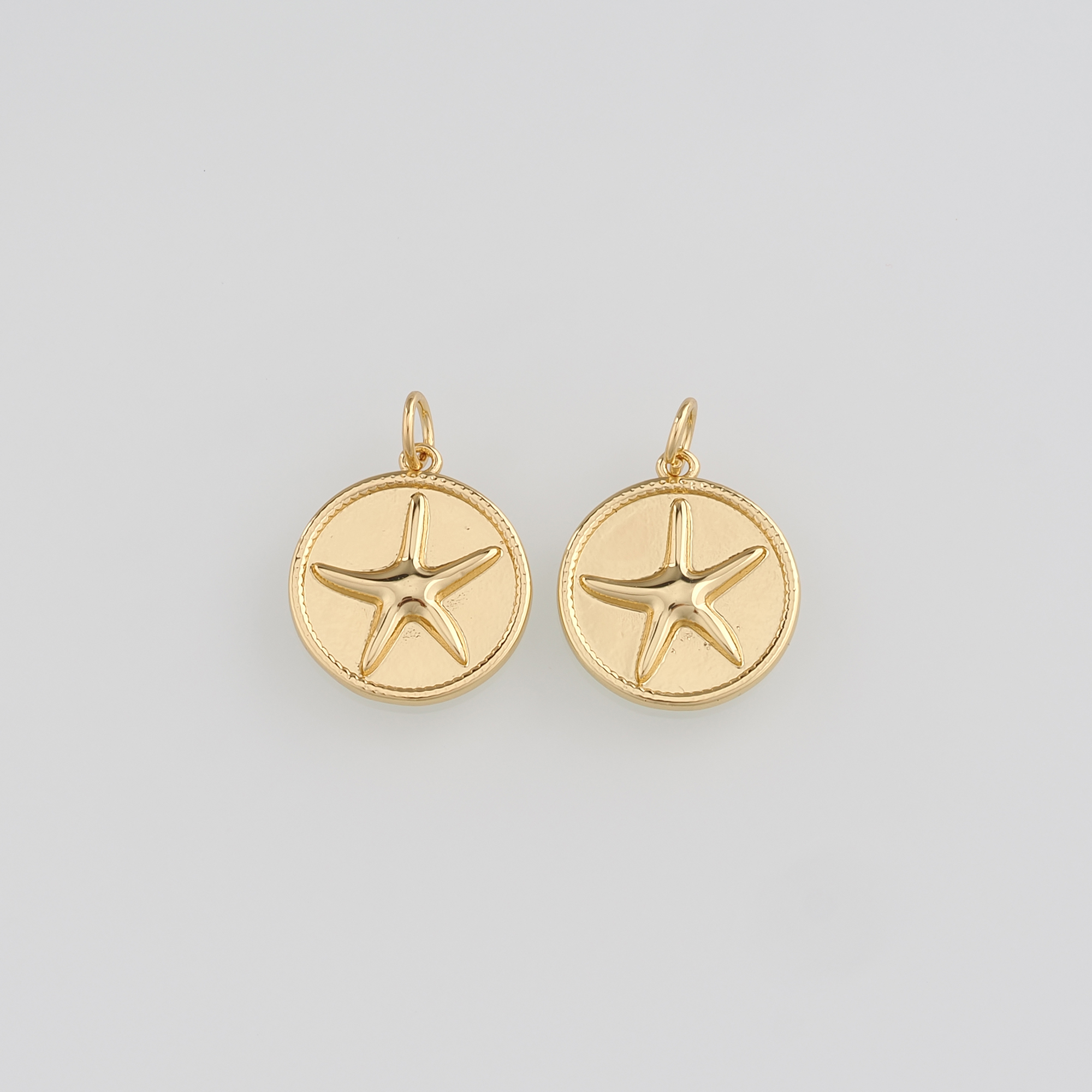 18K Gold Filled Starfish Pendant,Ocean Starfish Charm Earrings Necklace for DIY Jewelry Making Supply
