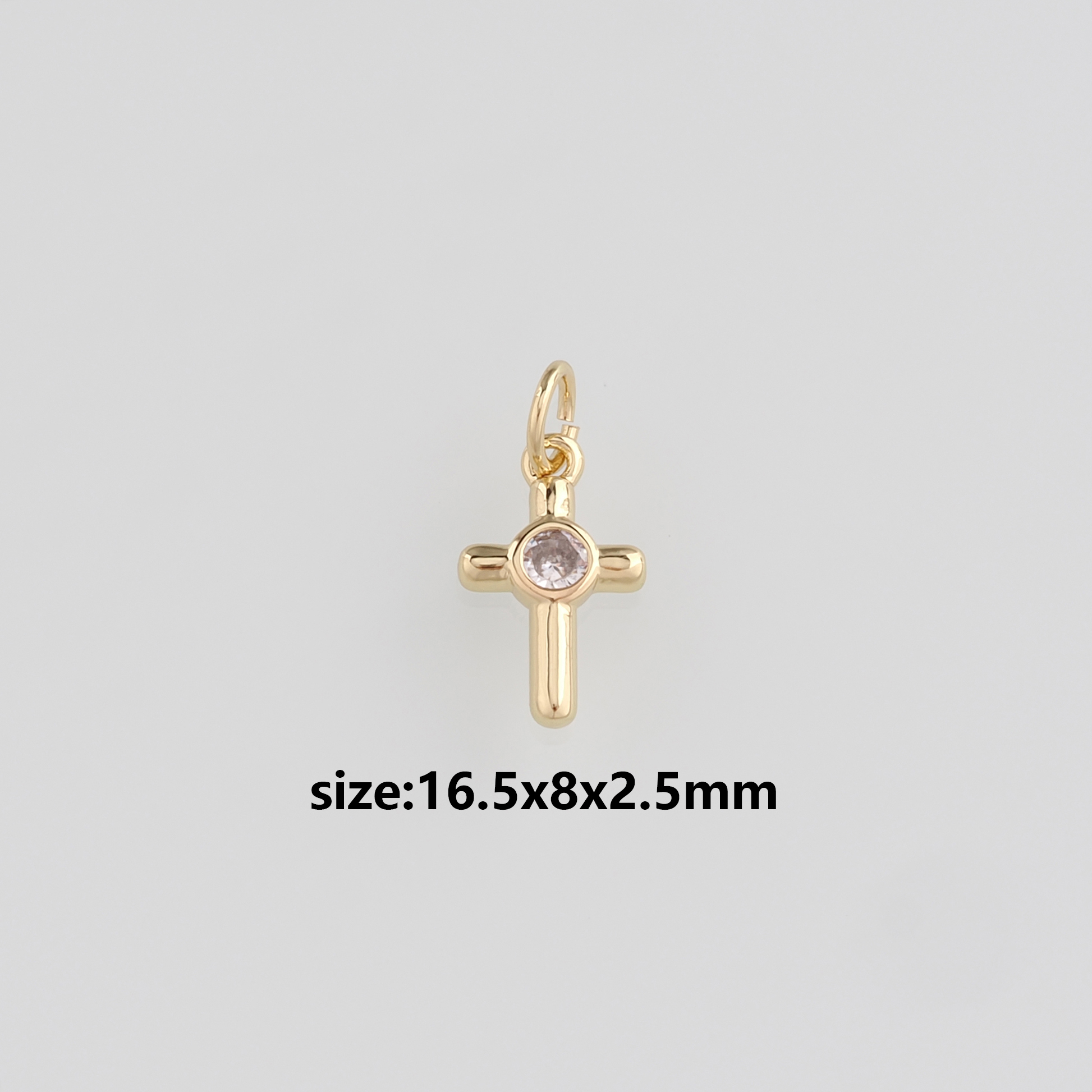 18K Gold Filled Cross Pendant,CZ Micro Pave Cross Charm Earrings Necklace for DIY Jewelry Making Supply