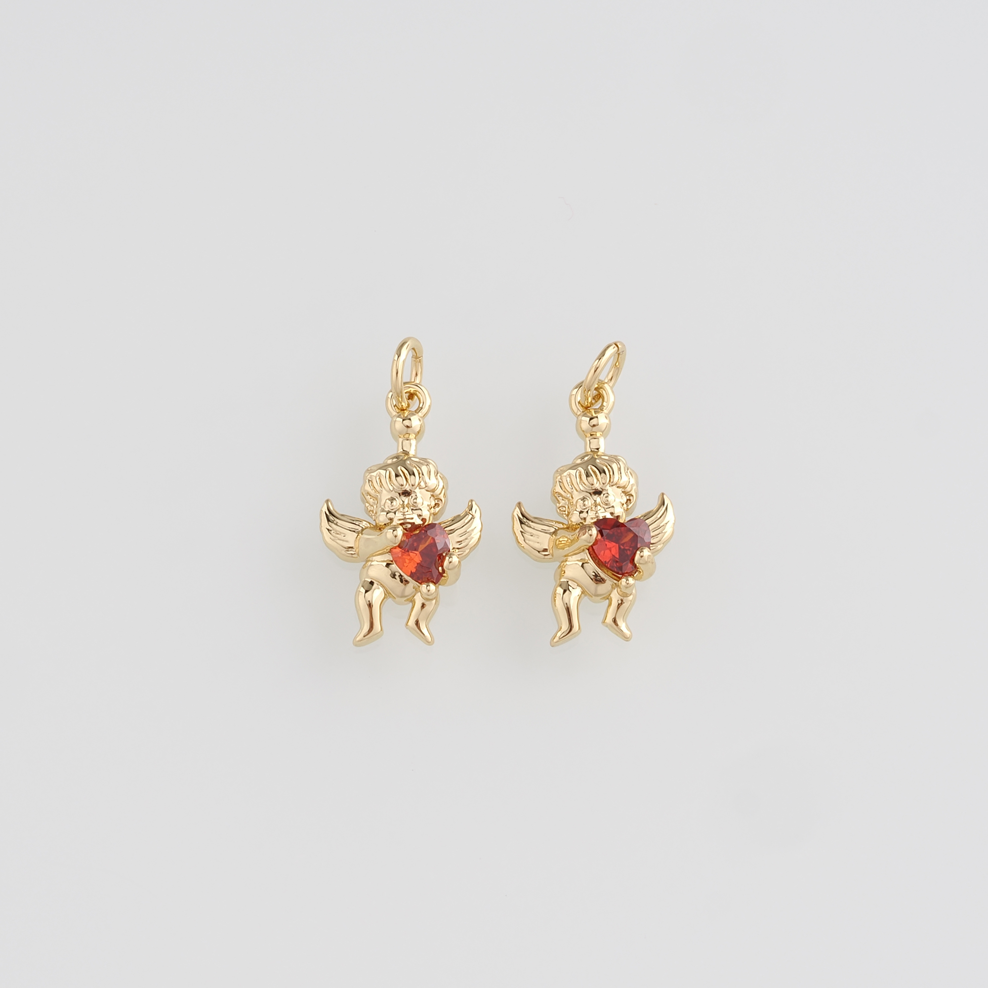 18K Gold Filled Angel Pendant,CZ Micro Pave Angel Charm Earrings Necklace for DIY Jewelry Making Supply