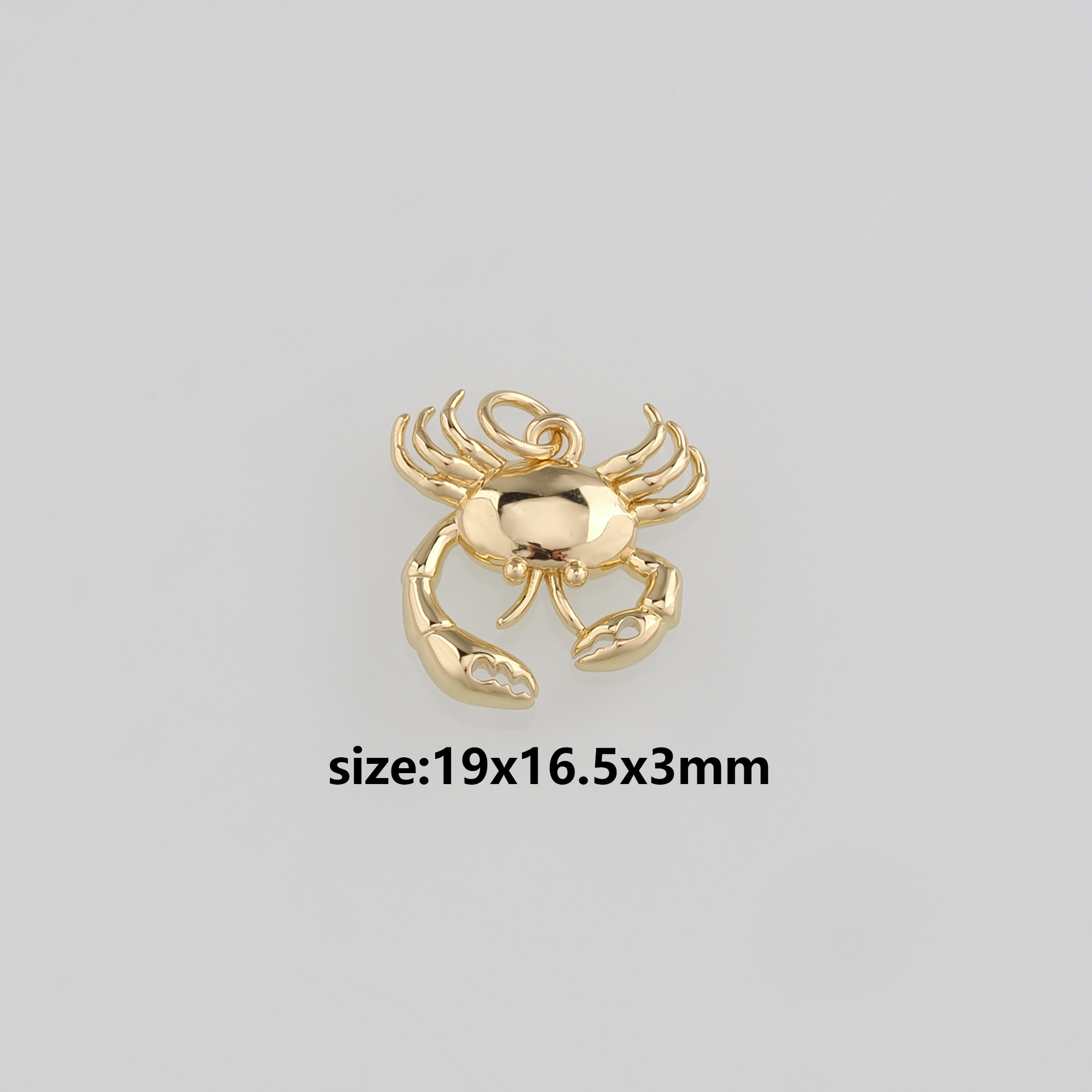 18K Gold Filled Crab Pendant,Cancer Charm Earrings Necklace for DIY Jewelry Making Supply