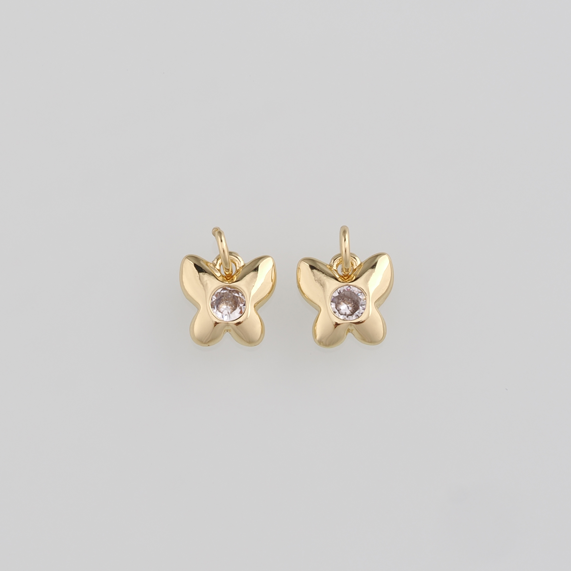 18K Gold Filled Butterfly Pendant,Butterfly Charm Earrings Necklace for DIY Jewelry Making Supply