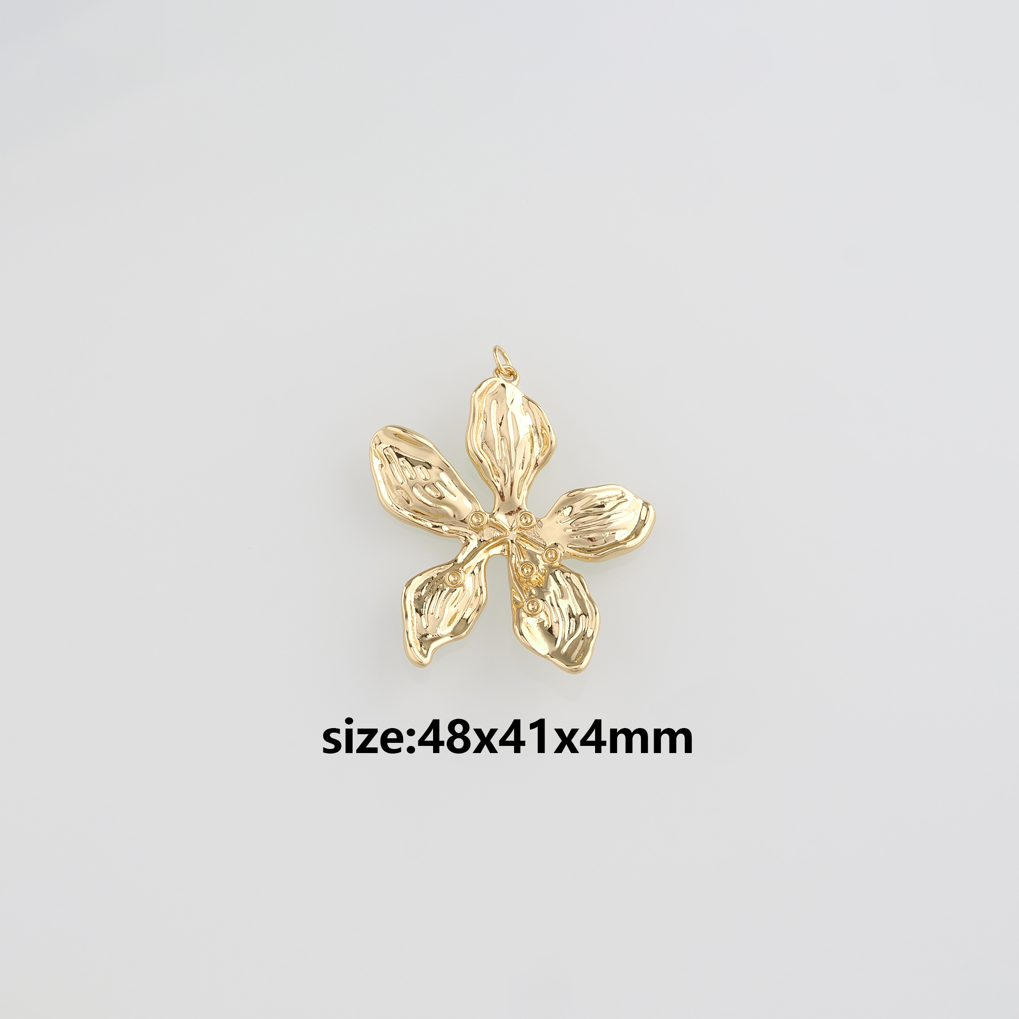 18K Gold Filled Flower Pendant,Dainty Flower Charm Earrings Necklace for DIY Jewelry Making Supply