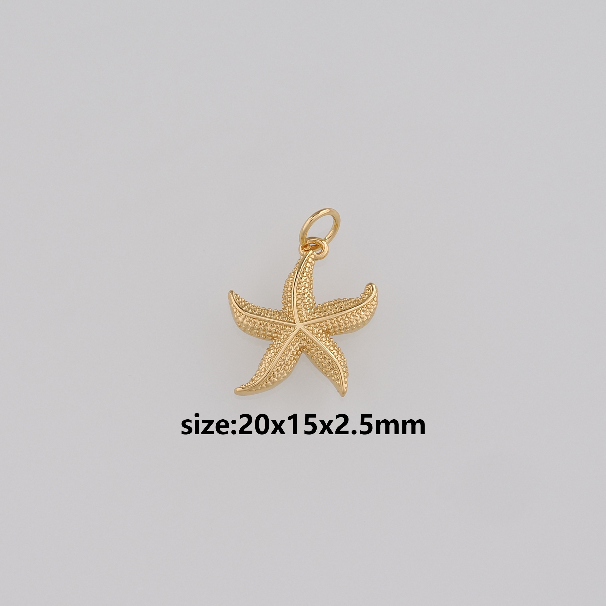 18K Gold Filled Starfish Pendant,Ocean Starfish Charm Earrings Necklace for DIY Jewelry Making Supply