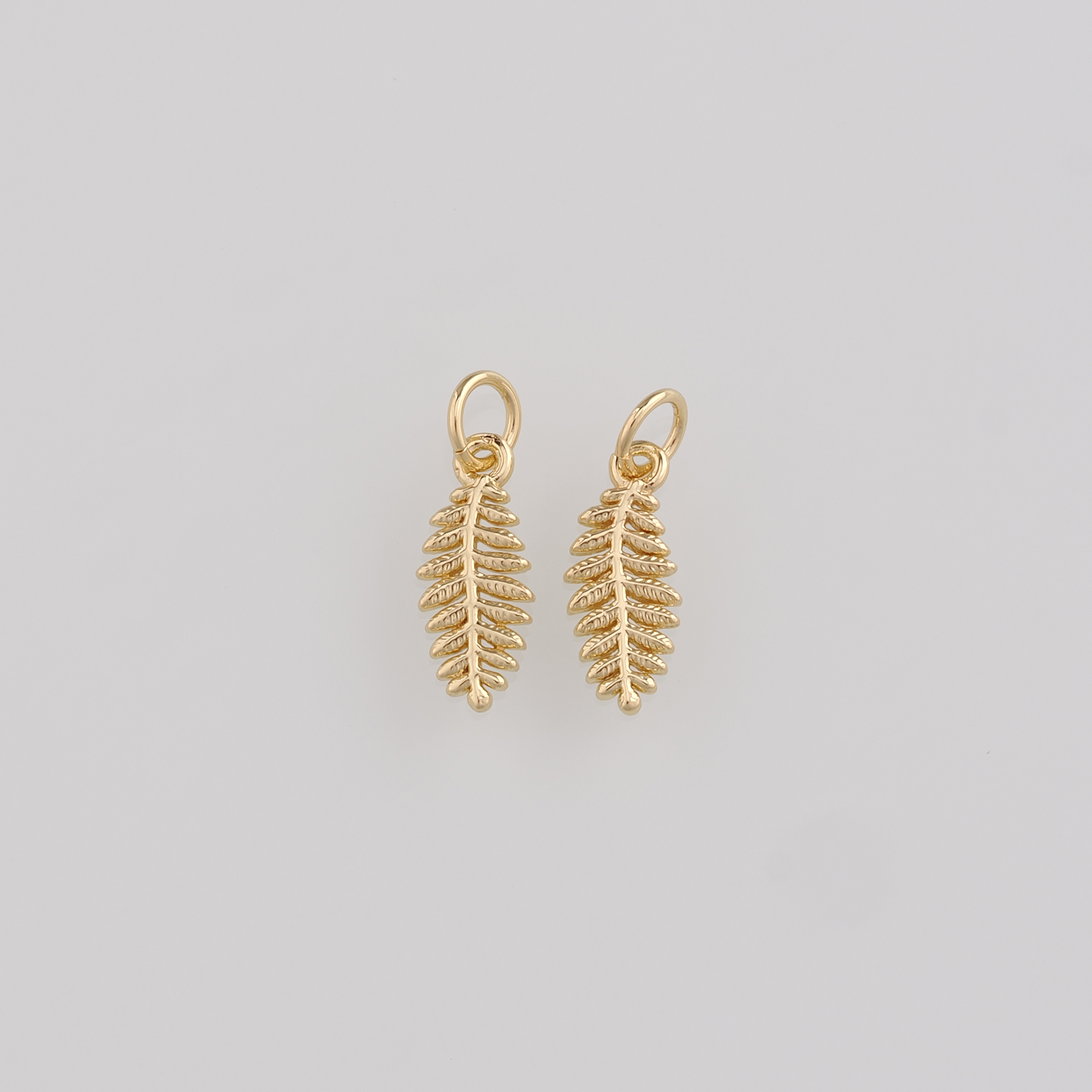 18K Gold Filled Leaf Pendant,Dainty Leaf Charm Earrings Necklace for DIY Jewelry Making Supply