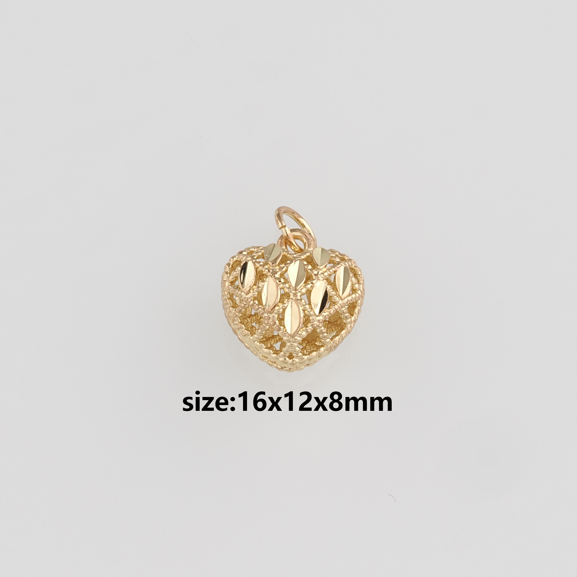 18K Gold Filled Heart Pendant,Dainty Heart Charm Earrings Necklace for DIY Jewelry Making Supply