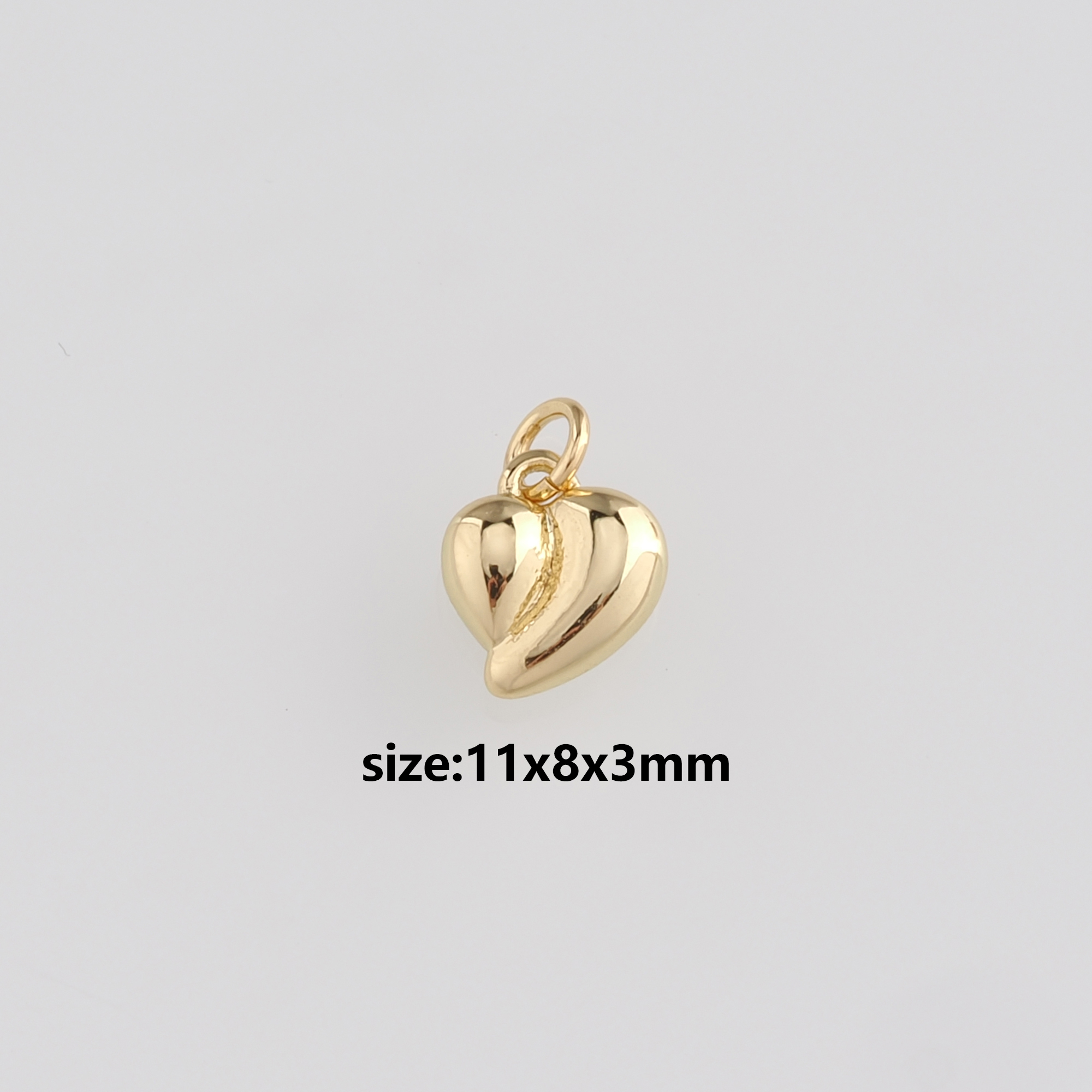 18K Gold Filled Heart Pendant,Dainty Heart Charm Earrings Necklace for DIY Jewelry Making Supply