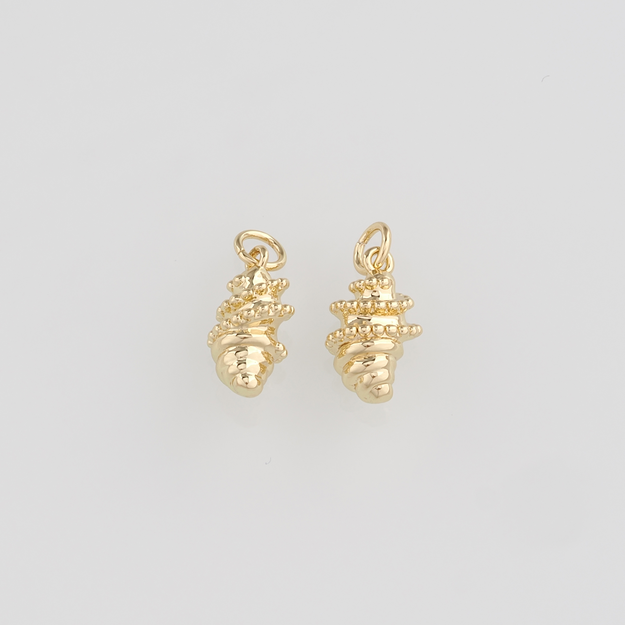 18K Gold Filled Conch Pendant,Ocean Shell Charm Earrings Necklace for DIY Jewelry Making Supply