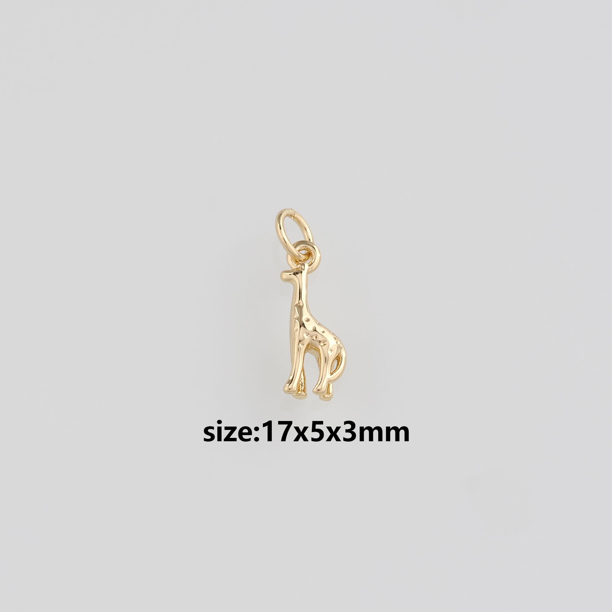 18K Gold Filled Giraffe Pendant,Animal Charm,Dainty Giraffe Earrings Necklace for DIY Jewelry Making Supply