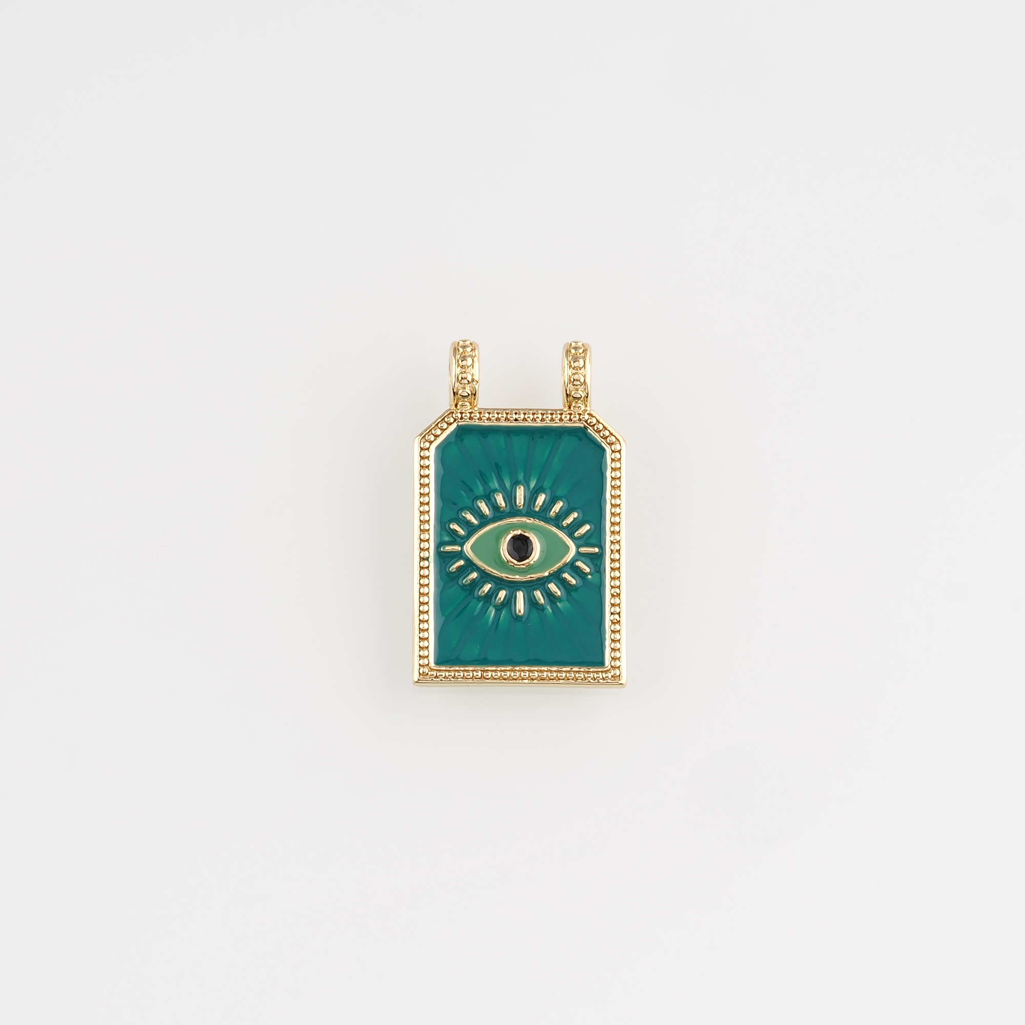 18K Gold Filled Evil Eye Pendant,Enamel Evil Eye Charm Earrings Necklace for DIY Jewelry Making Supply