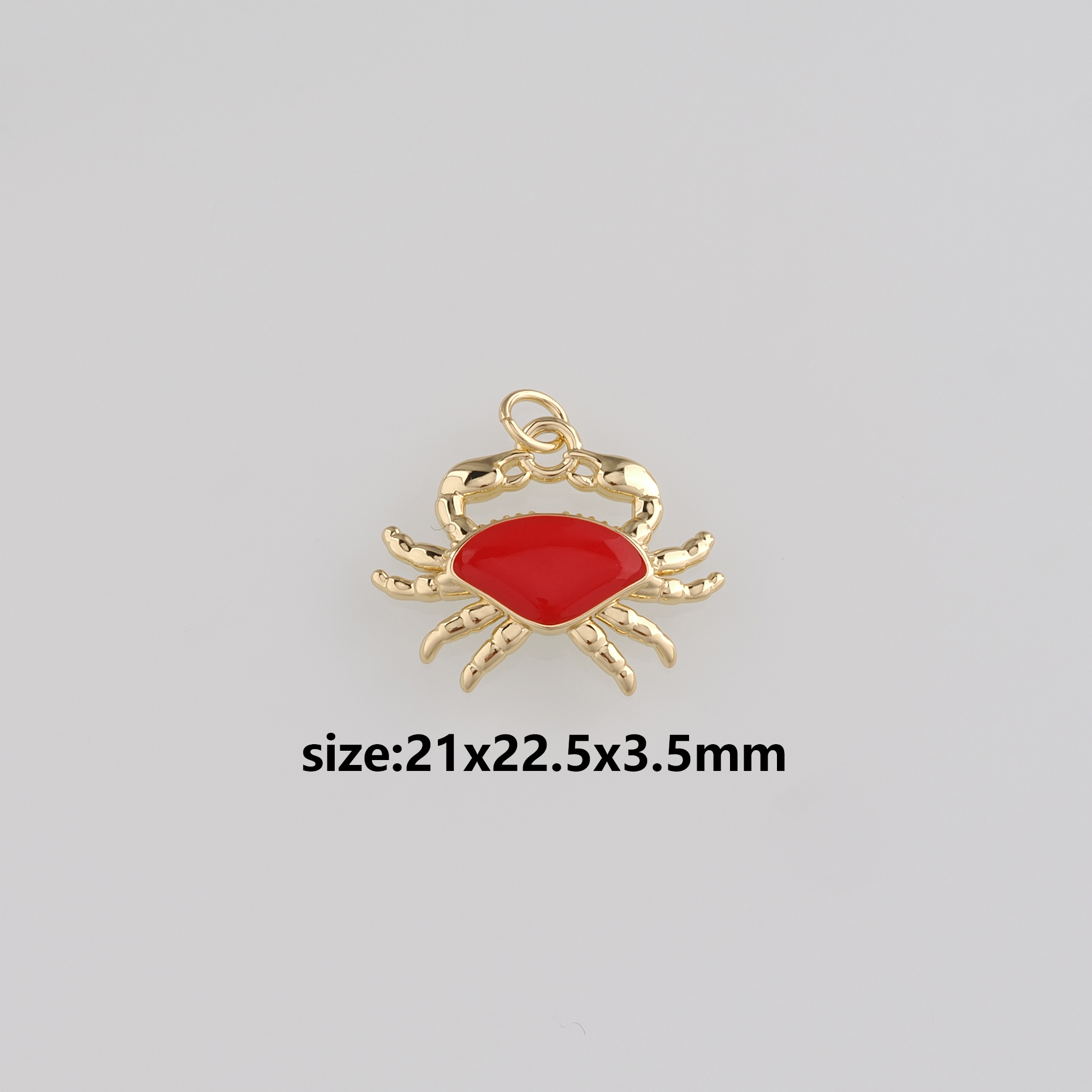 18K Gold Filled Crab Pendant,Cancer Charm Earrings Necklace for DIY Jewelry Making Supply