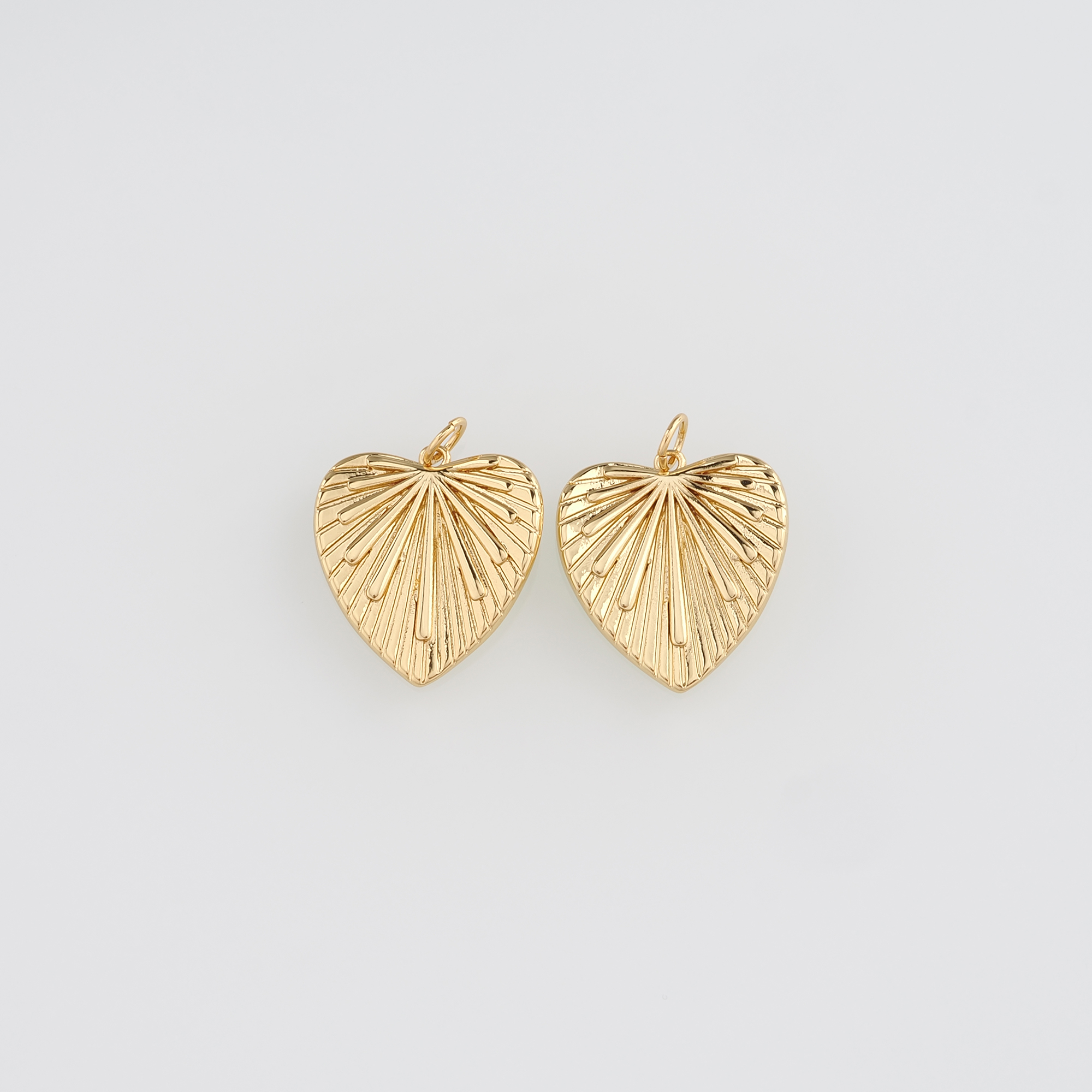 18K Gold Filled Heart Pendant,Dainty Heart Charm Earrings Necklace for DIY Jewelry Making Supply