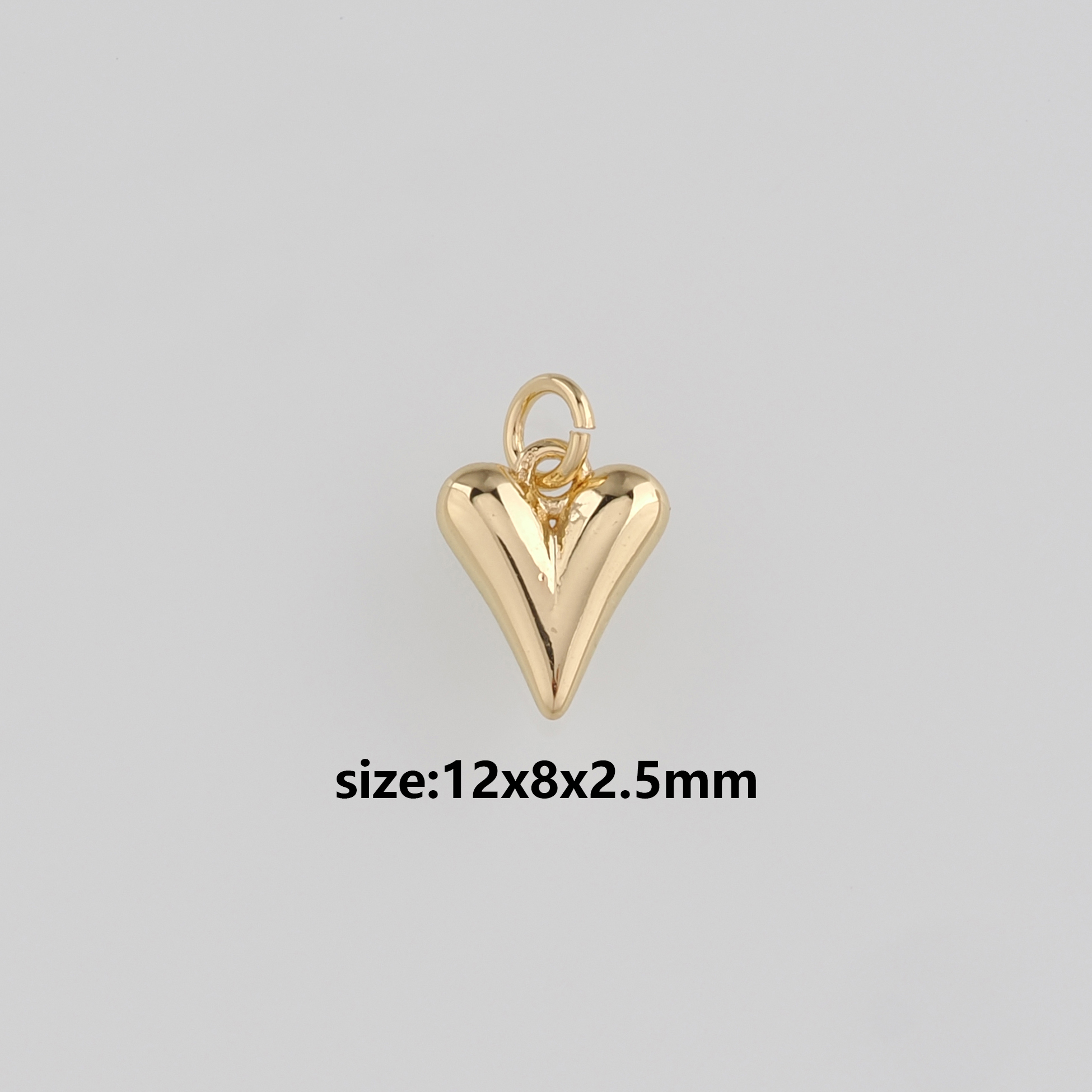 18K Gold Filled Heart Pendant,Dainty Heart Charm Earrings Necklace for DIY Jewelry Making Supply