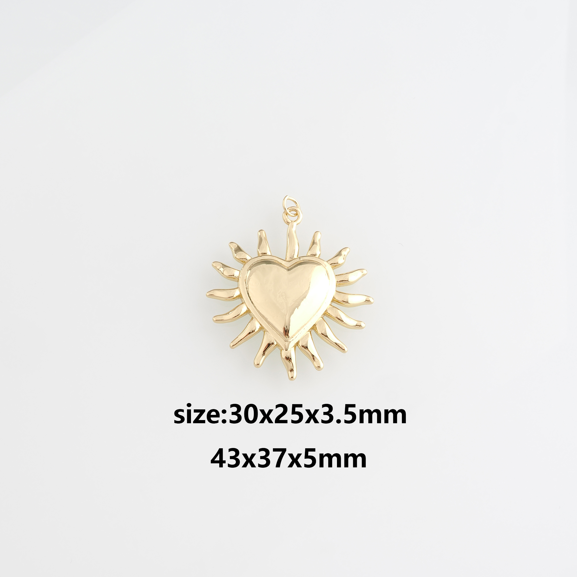 18K Gold Filled Heart Pendant,Dainty Heart Charm Earrings Necklace for DIY Jewelry Making Supply