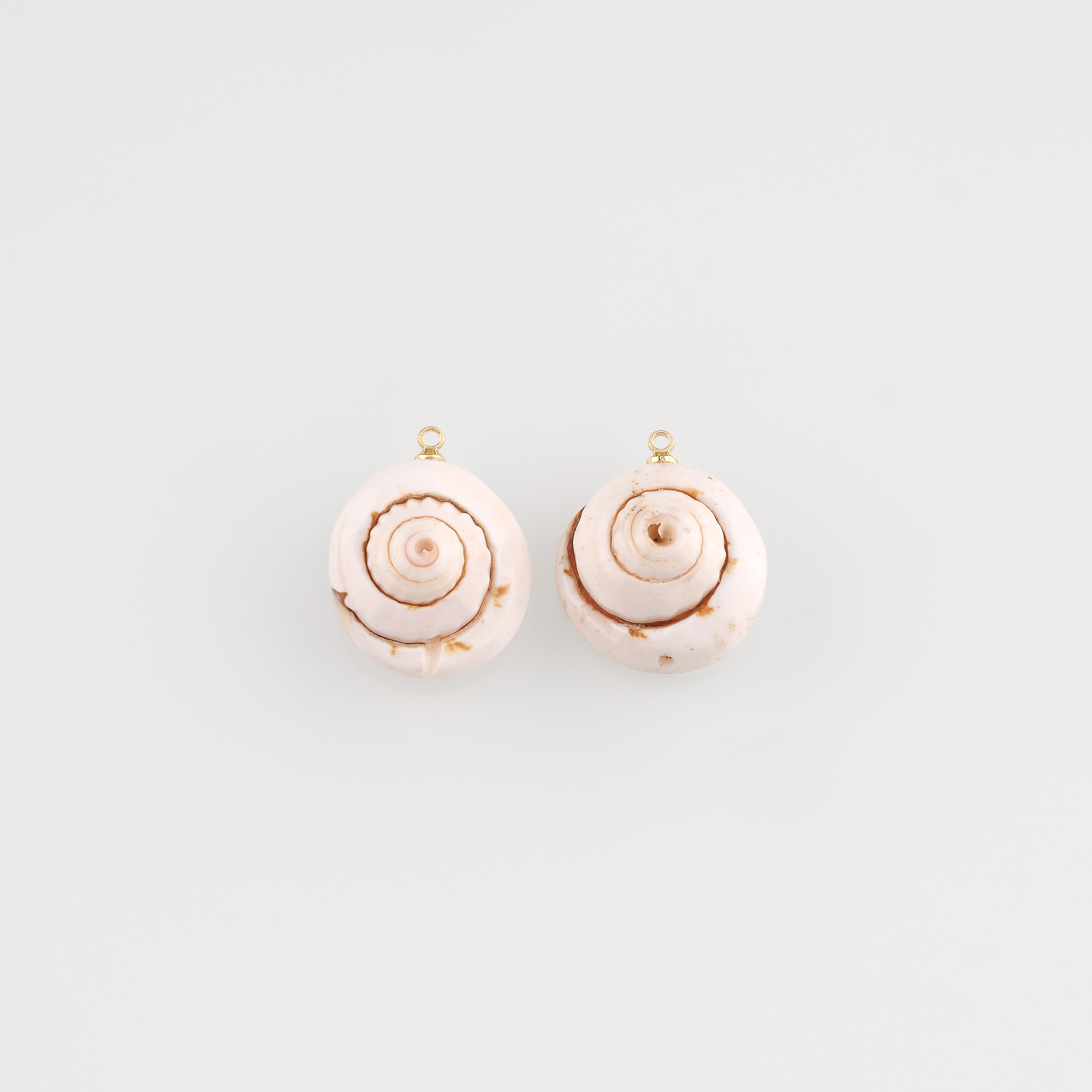 18K Gold Filled Conch Shell Pendant,Enamel Ocean Shell Charm Earrings Necklace for DIY Jewelry Making Supply