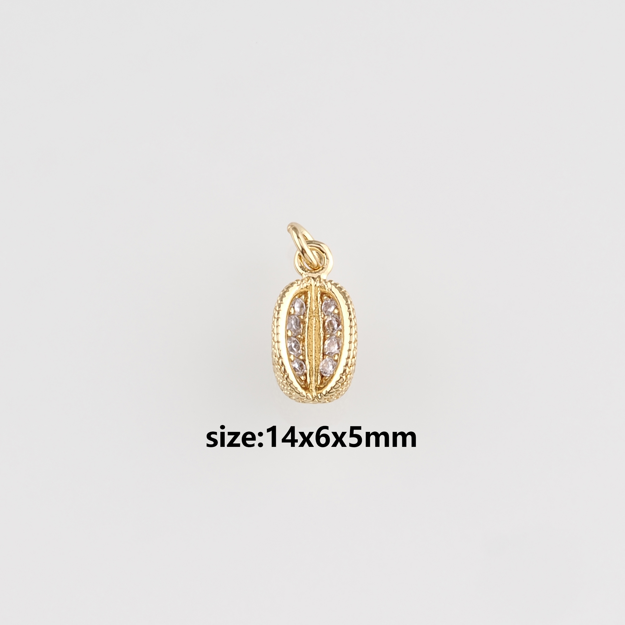 18K Gold Filled Durian Pendant,CZ Micro Pave Fruit Charm Earrings Necklace for DIY Jewelry Making Supply