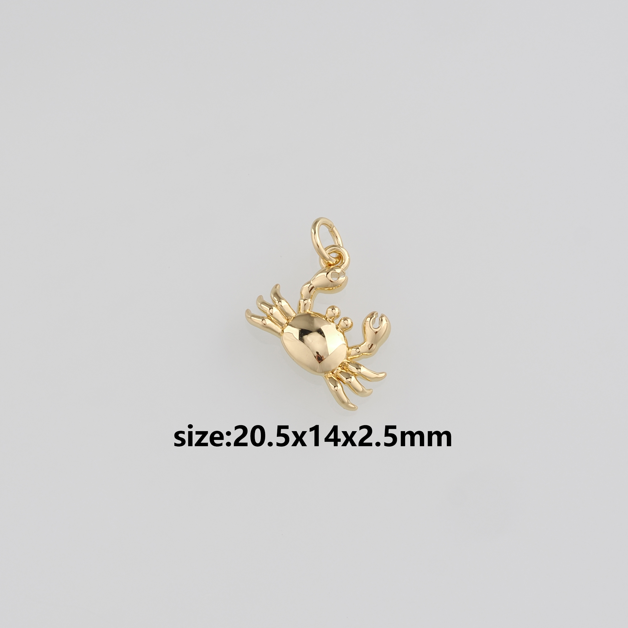 18K Gold Filled Crab Pendant,Cancer Charm Earrings Necklace for DIY Jewelry Making Supply