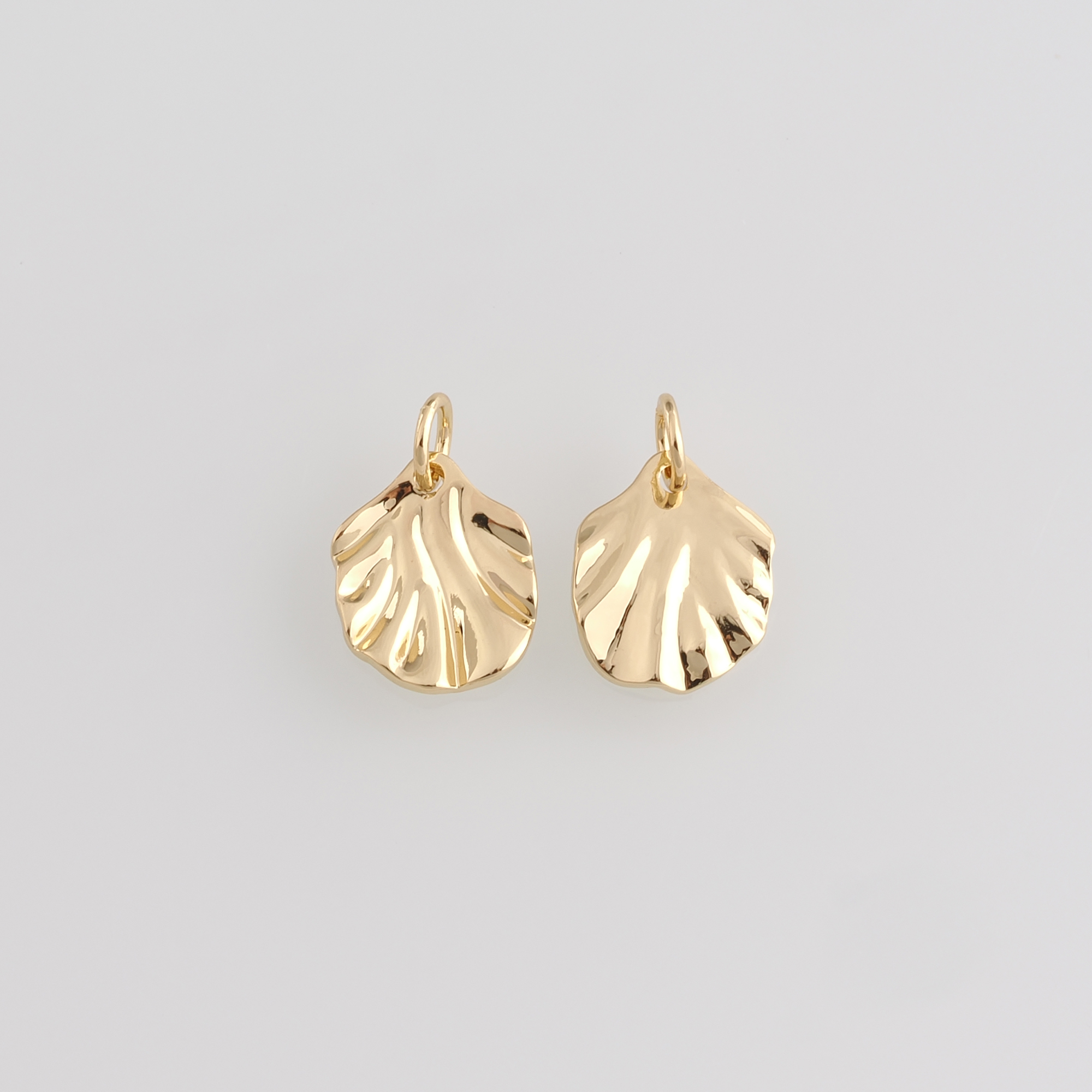 18K Gold Filled Oyster Pendant,Dainty Oyster Charm Earrings Necklace for DIY Jewelry Making Supply