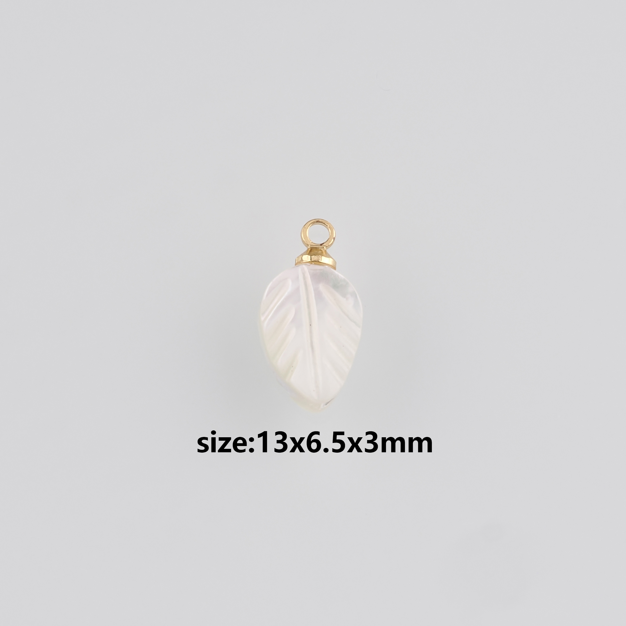 18K Gold Filled Leaf Pendant,Shell Leaf Charm Earrings Necklace for DIY Jewelry Making Supply