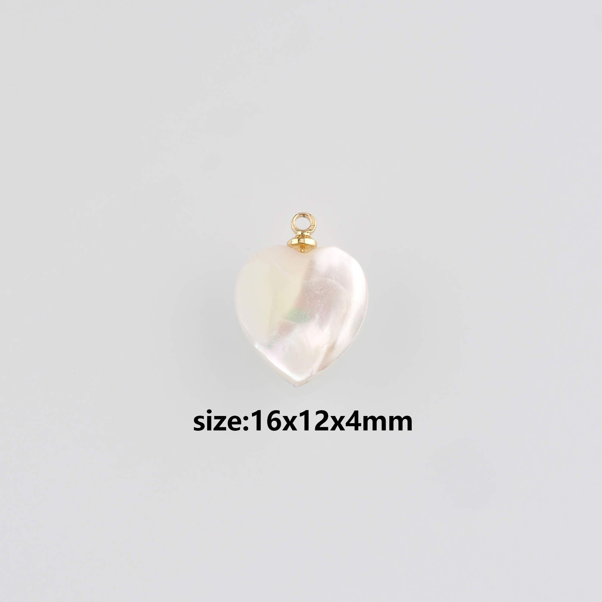 18K Gold Filled Heart Pendant,Shell Heart Charm Earrings Necklace for DIY Jewelry Making Supply