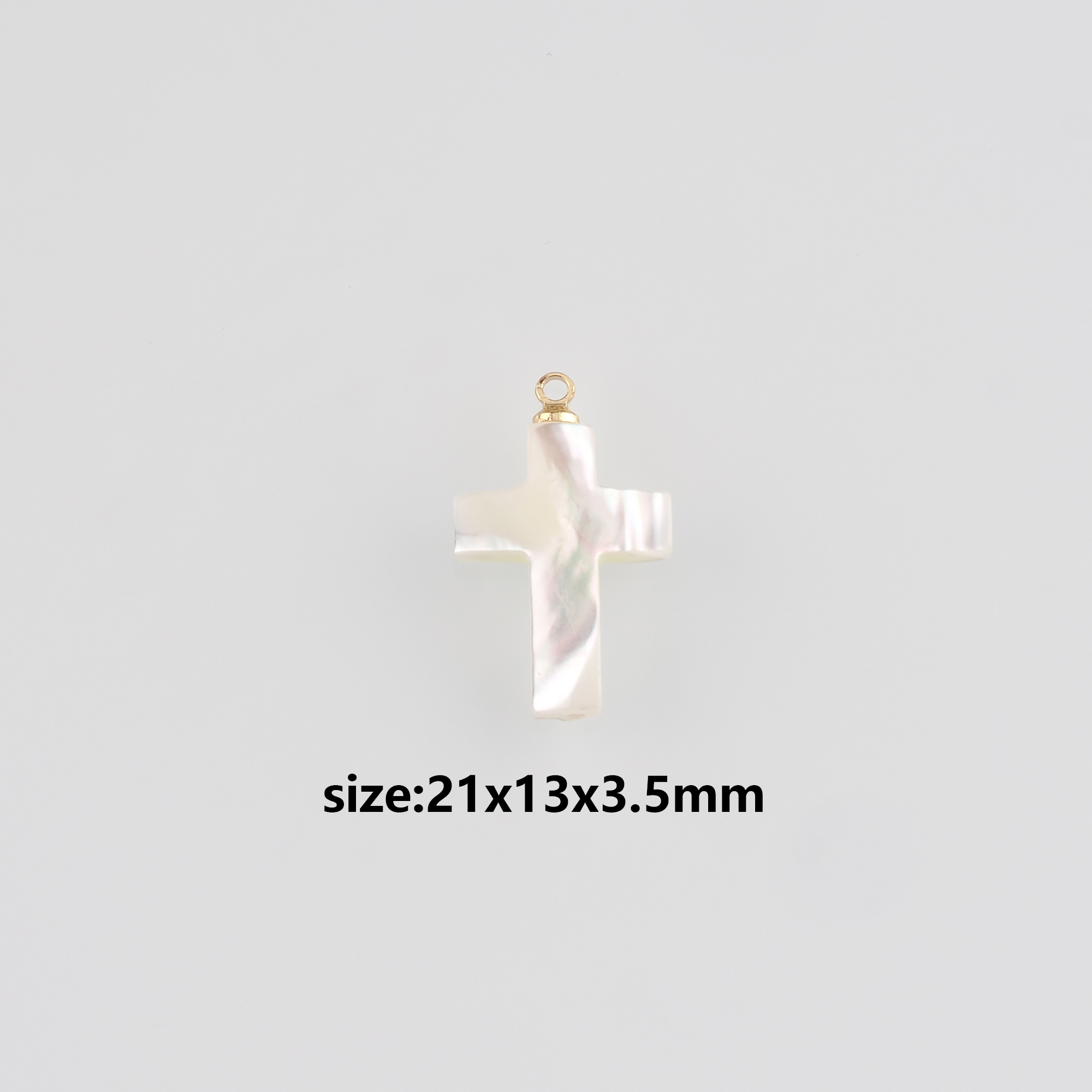 18K Gold Filled Cross Pendant,Shell Cross Charm Earrings Necklace for DIY Jewelry Making Supply