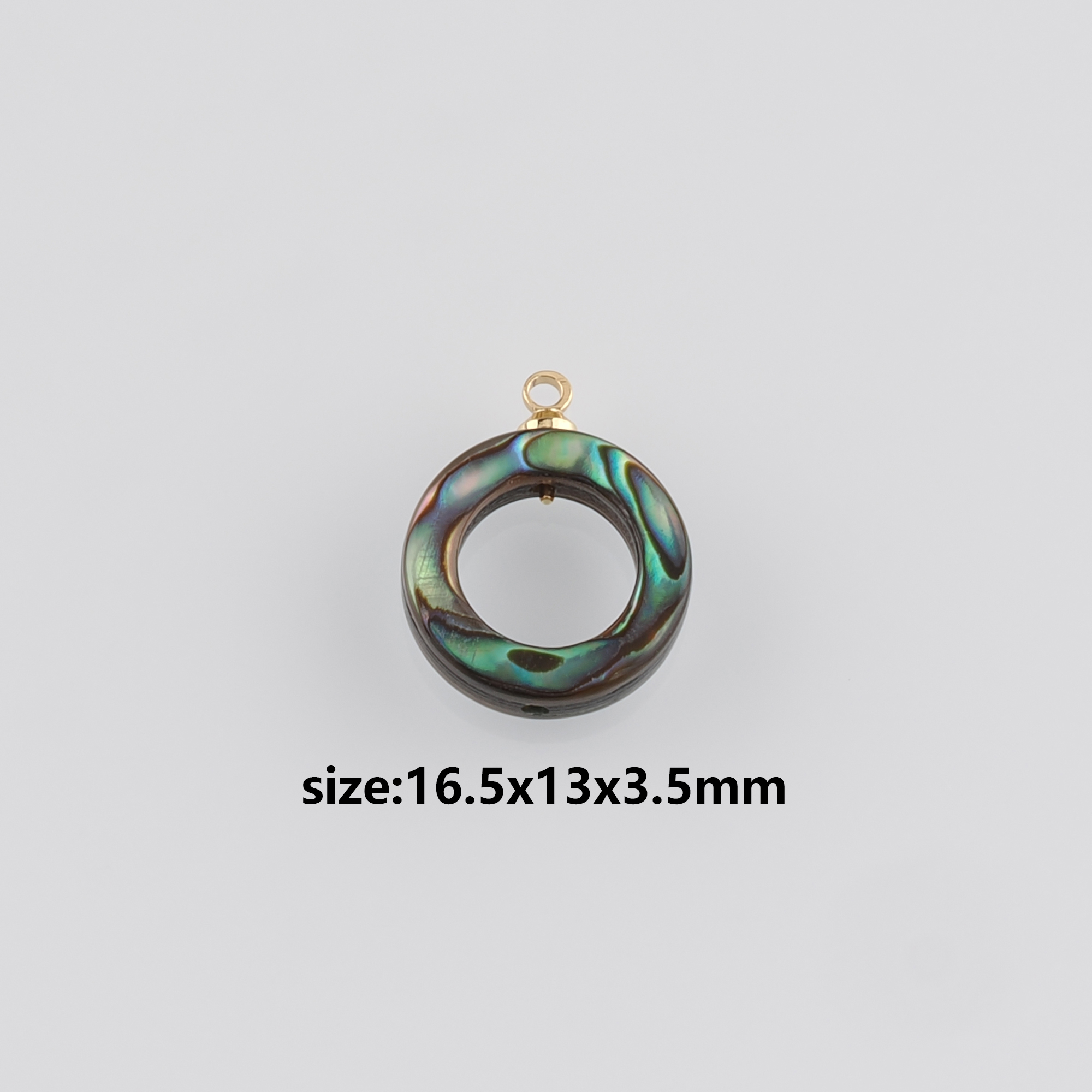 18K Gold Filled Round Pendant,Shell Round Earrings Necklace for DIY Jewelry Making Supply