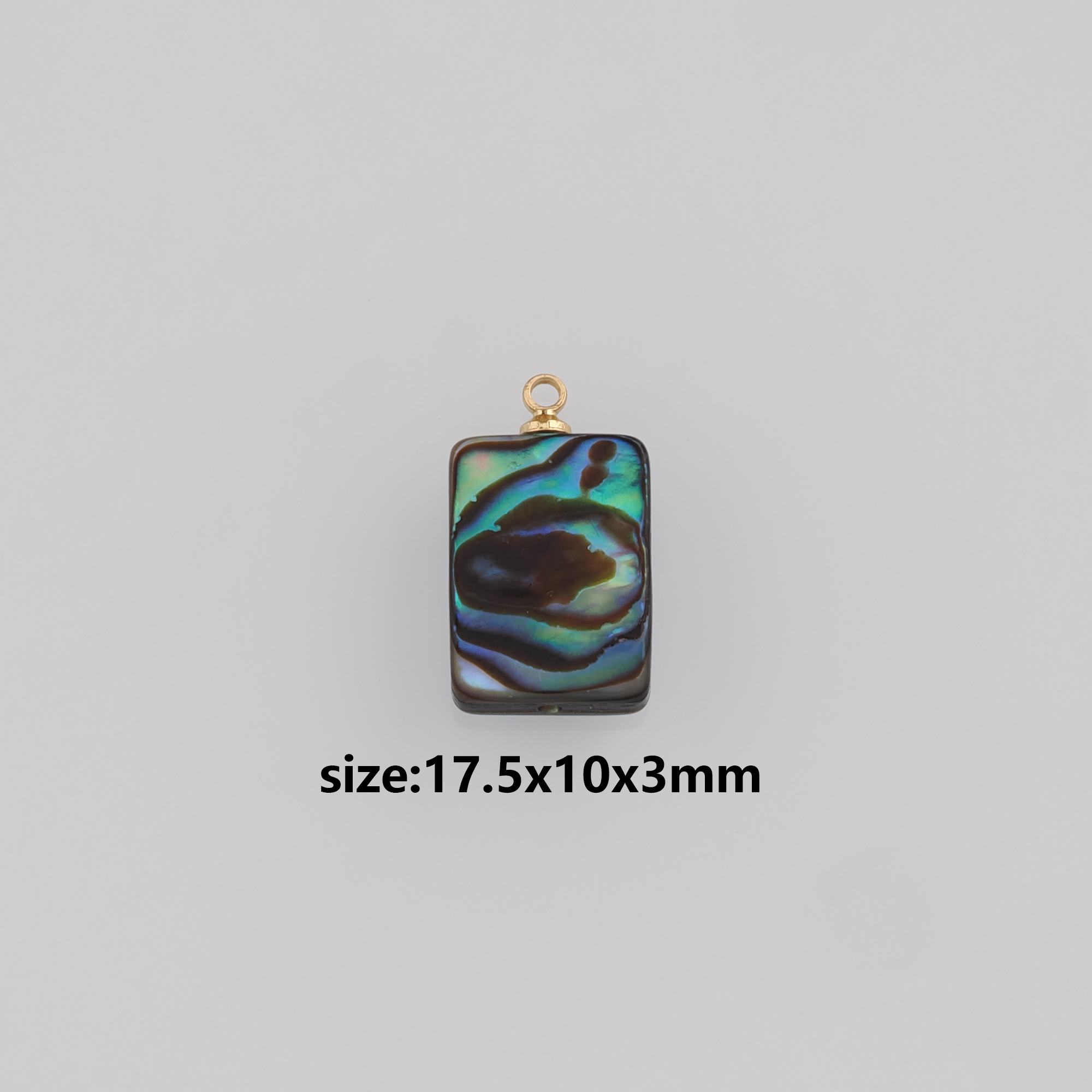 18K Gold Filled Rectangle Pendant,Shell Rectangle Charm Earrings Necklace for DIY Jewelry Making Supply