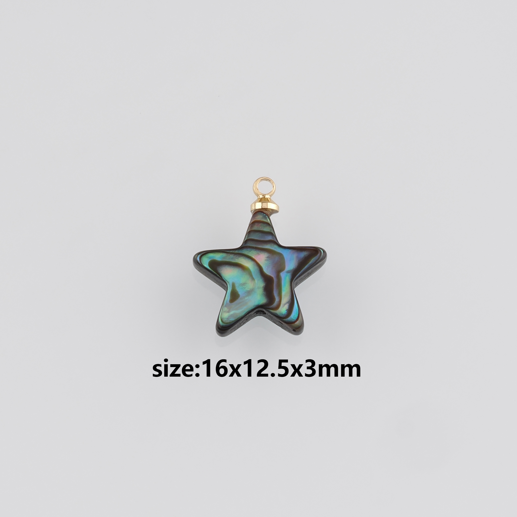 18K Gold Filled Star Pendant,Shell Star Charm Earrings Necklace for DIY Jewelry Making Supply