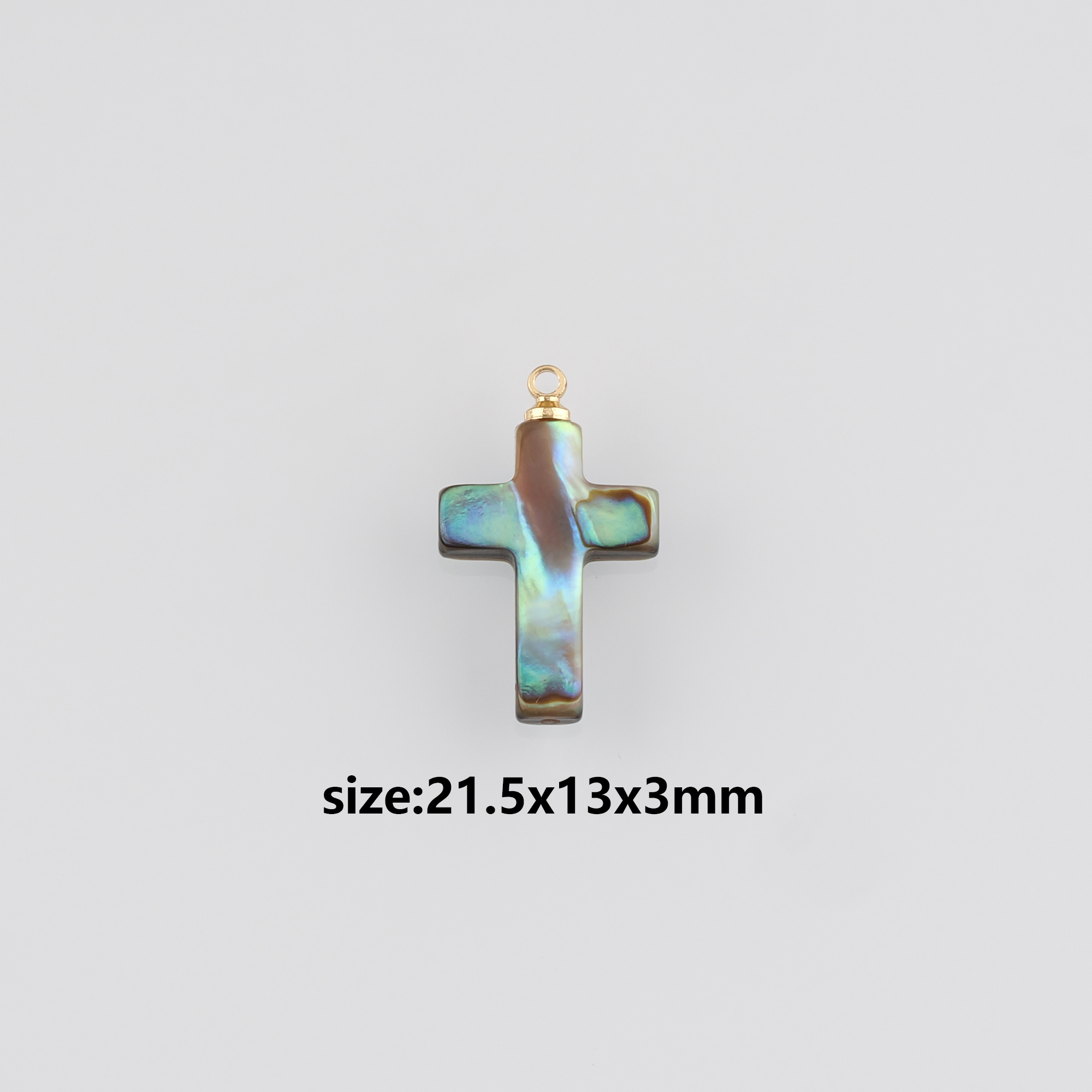 18K Gold Filled Cross Pendant,Shell Cross Charm Earrings Necklace for DIY Jewelry Making Supply