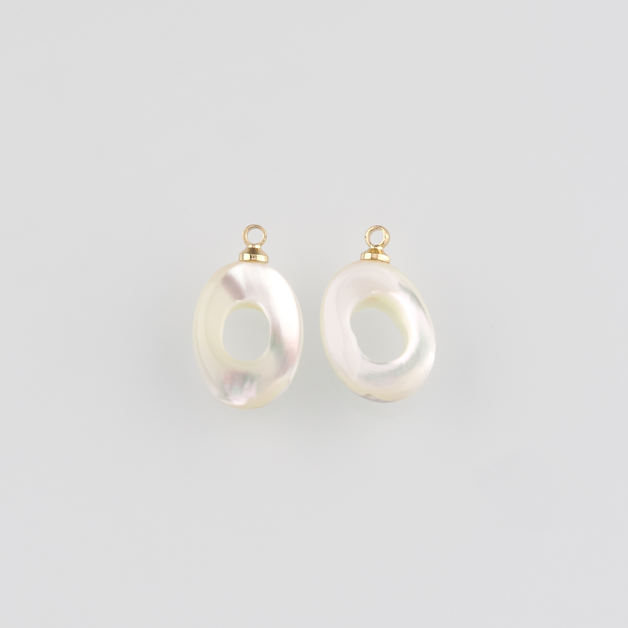 18K Gold Filled Oval Pendant,Oval Charm Earrings Necklace for DIY Jewelry Making Supply