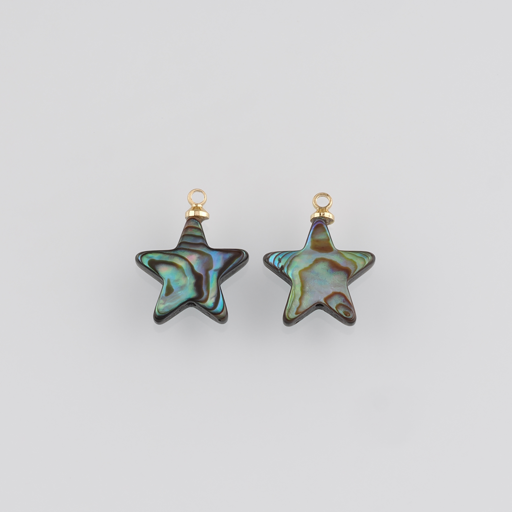 18K Gold Filled Star Pendant,Shell Star Charm Earrings Necklace for DIY Jewelry Making Supply