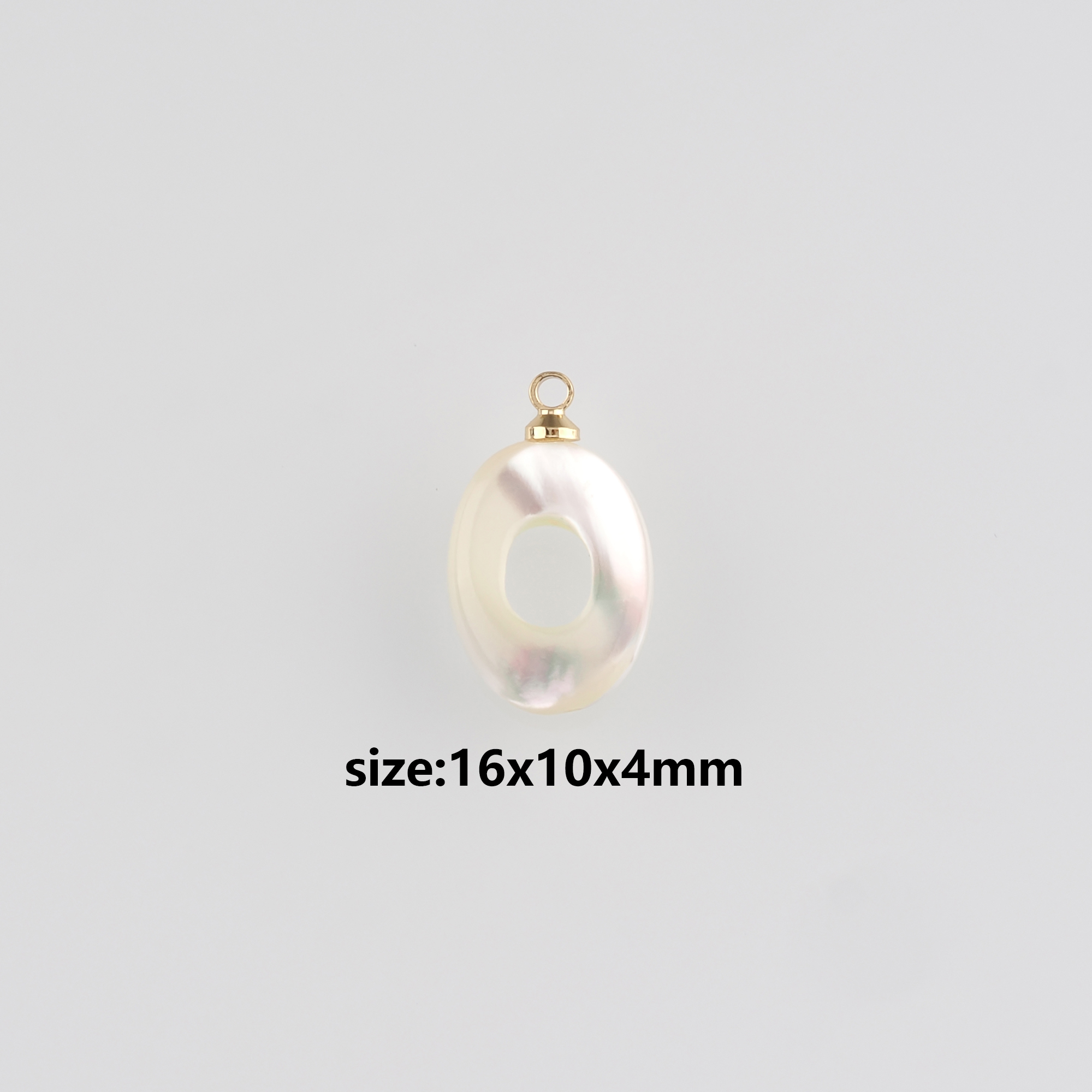 18K Gold Filled Oval Pendant,Oval Charm Earrings Necklace for DIY Jewelry Making Supply