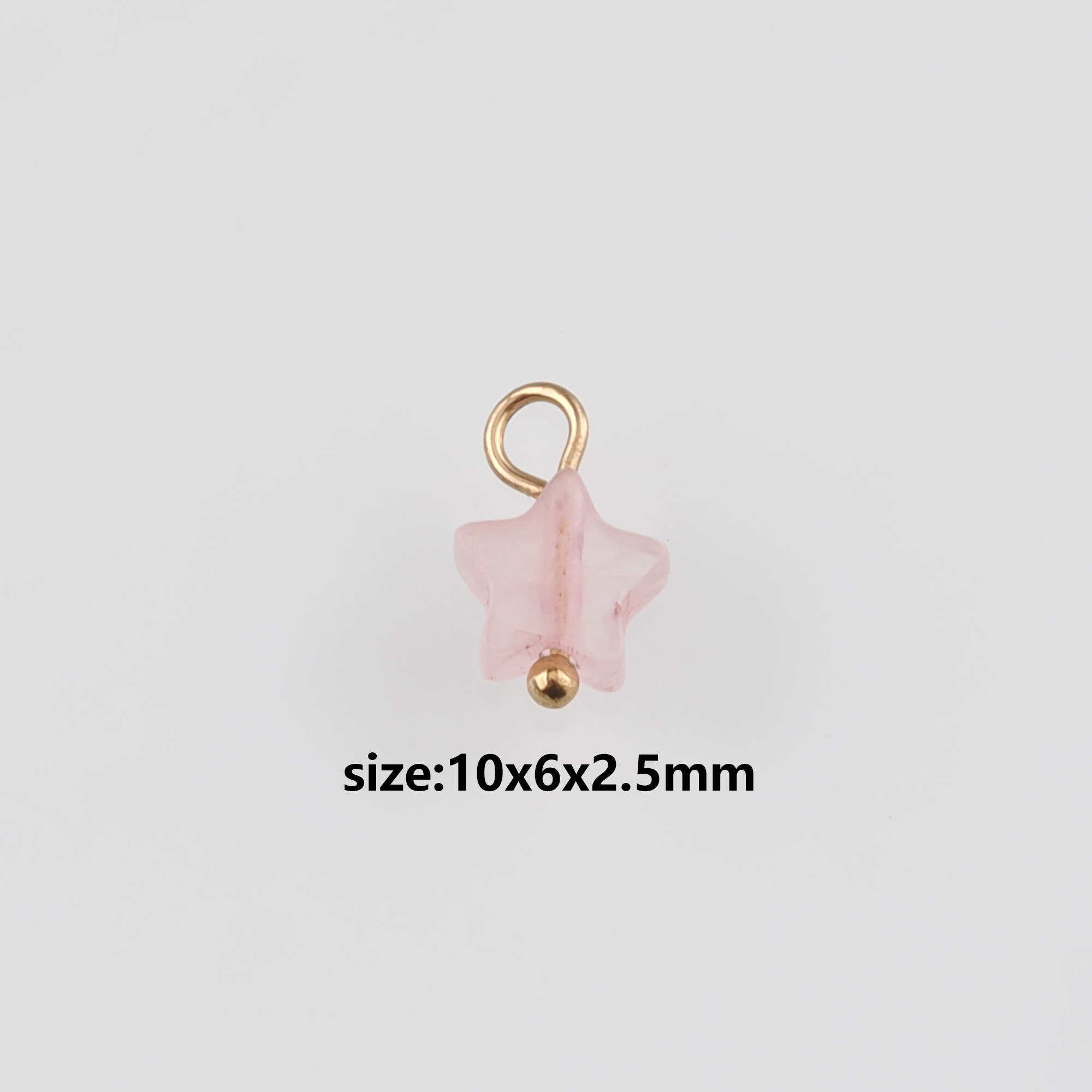 18K Gold Filled Star Pendant,Natural Stone Star Charm Earrings Necklace for DIY Jewelry Making Supply