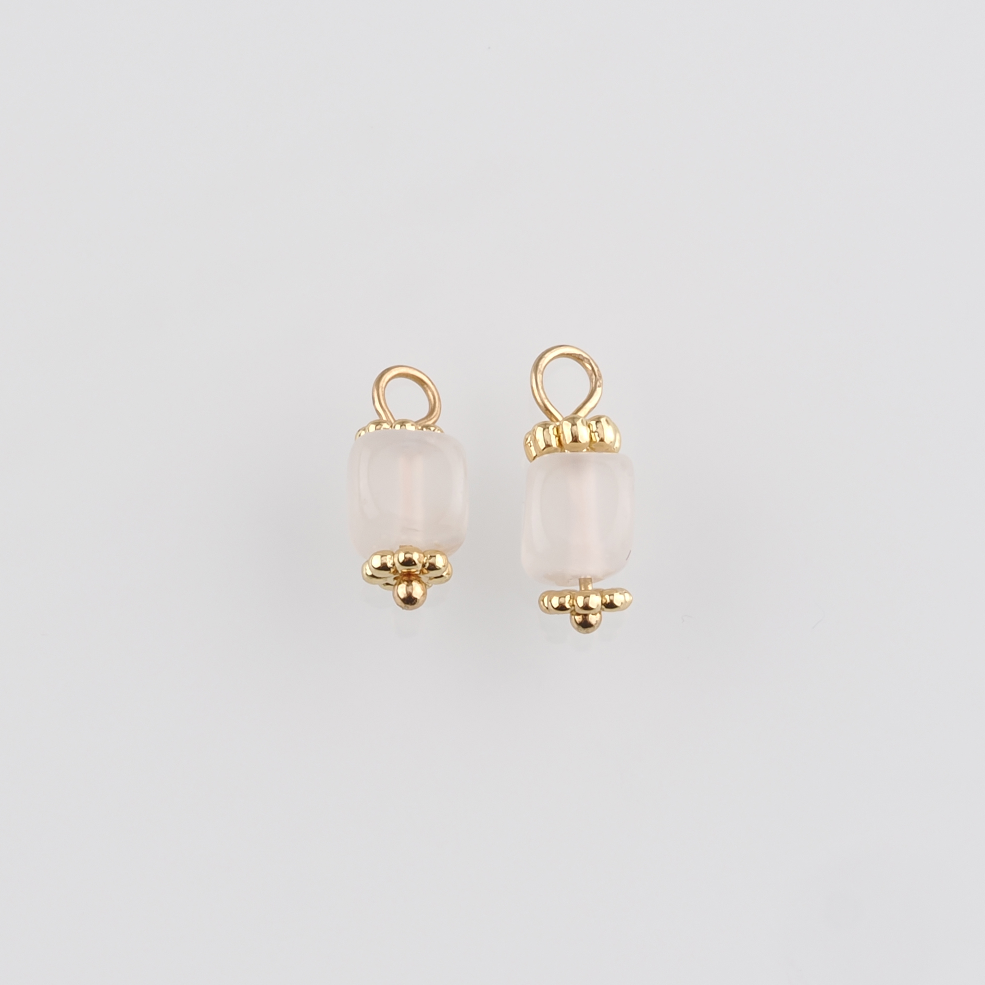 18K Gold Filled Square Pendant,Natural Stone Charm Earrings Necklace for DIY Jewelry Making Supply