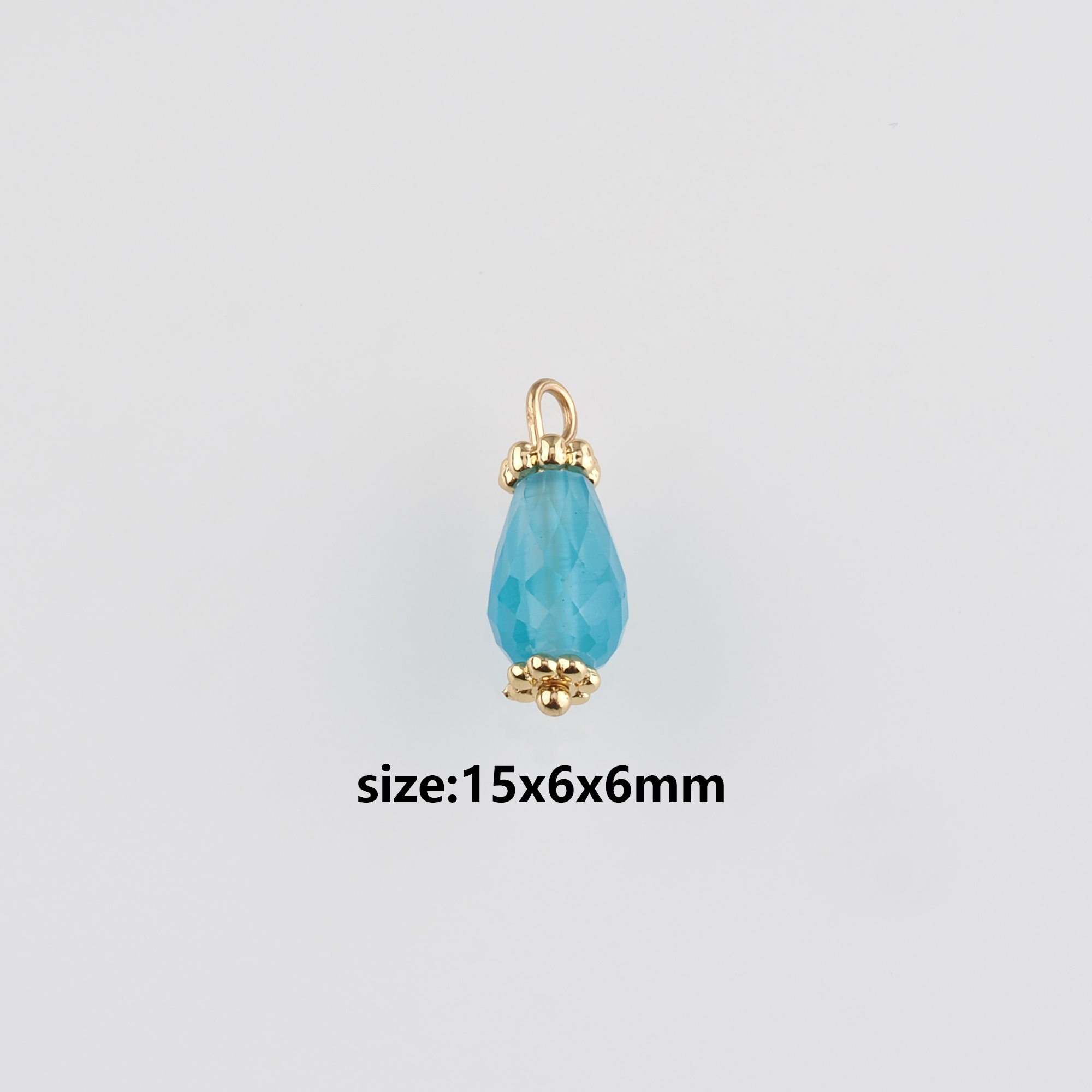 18K Gold Filled Teardrop Pendant,Natural Stone Teardrop Charm Earrings Necklace for DIY Jewelry Making Supply