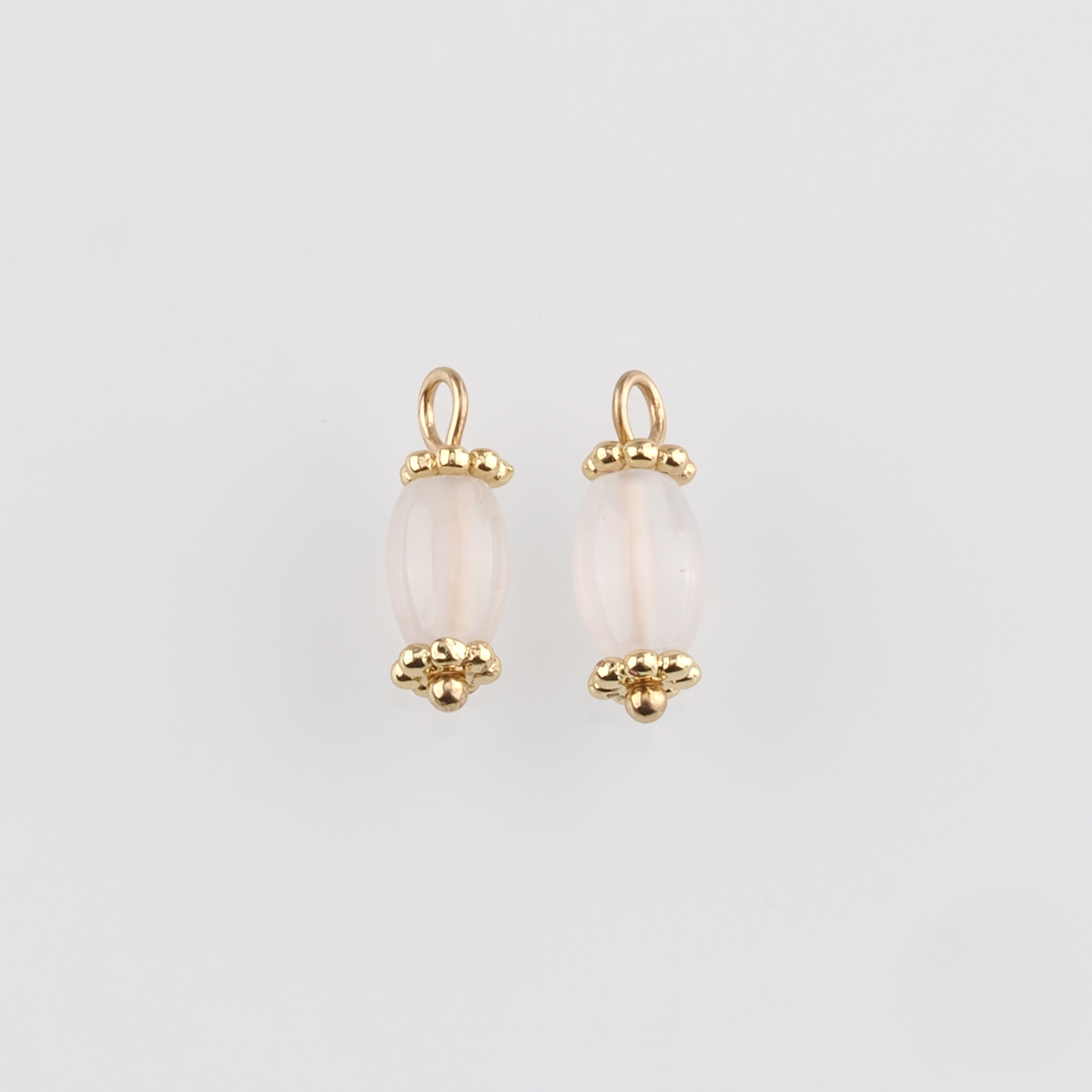 18K Gold Filled Oval Pendant,Natural Stone Oval Charm Earrings Necklace for DIY Jewelry Making Supply