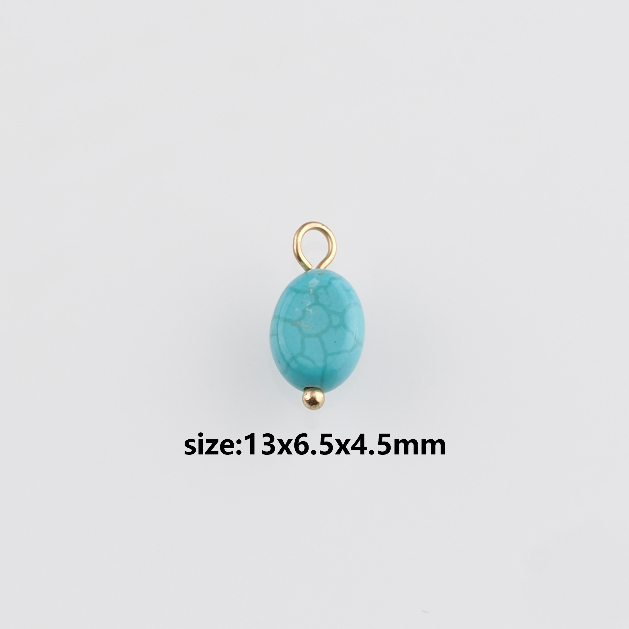 18K Gold Filled Oval Pendant,Natural Stone Oval Charm Earrings Necklace for DIY Jewelry Making Supply