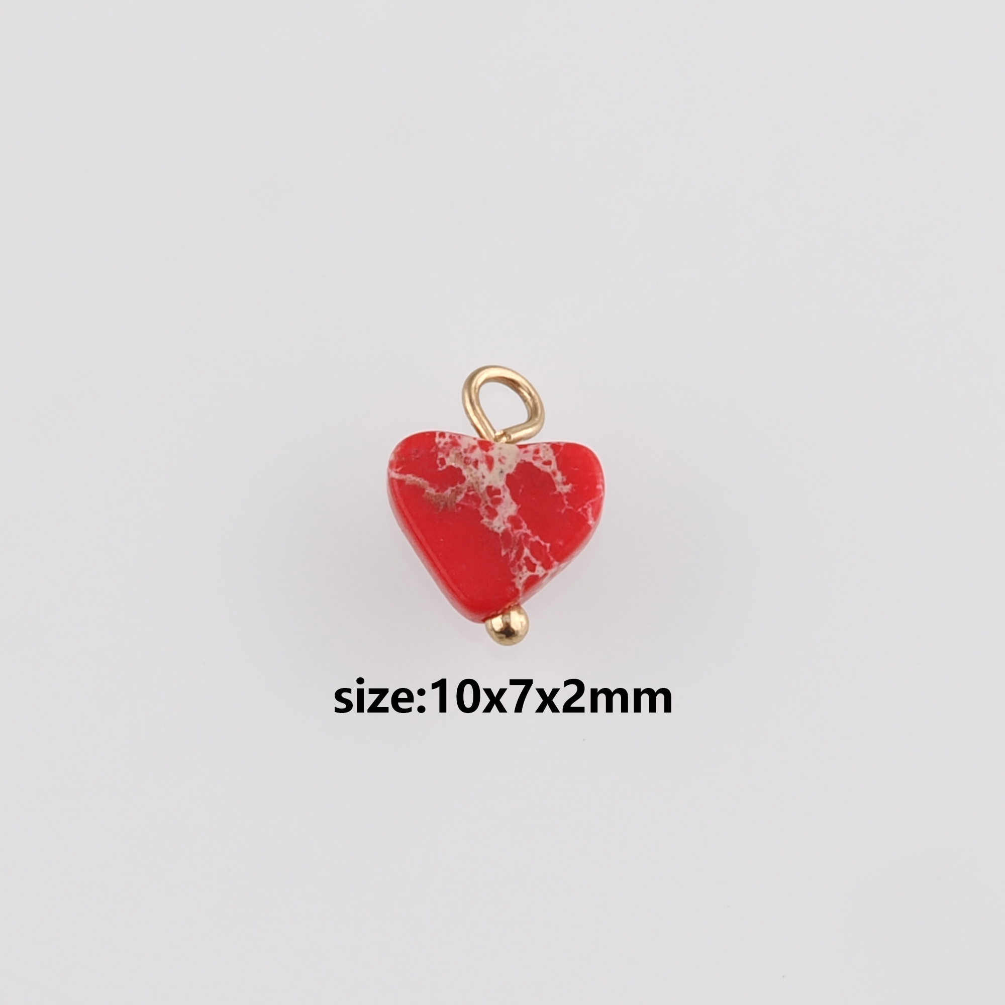 18K Gold Filled Heart Pendant,Natural Stone Charm Earrings Necklace for DIY Jewelry Making Supply