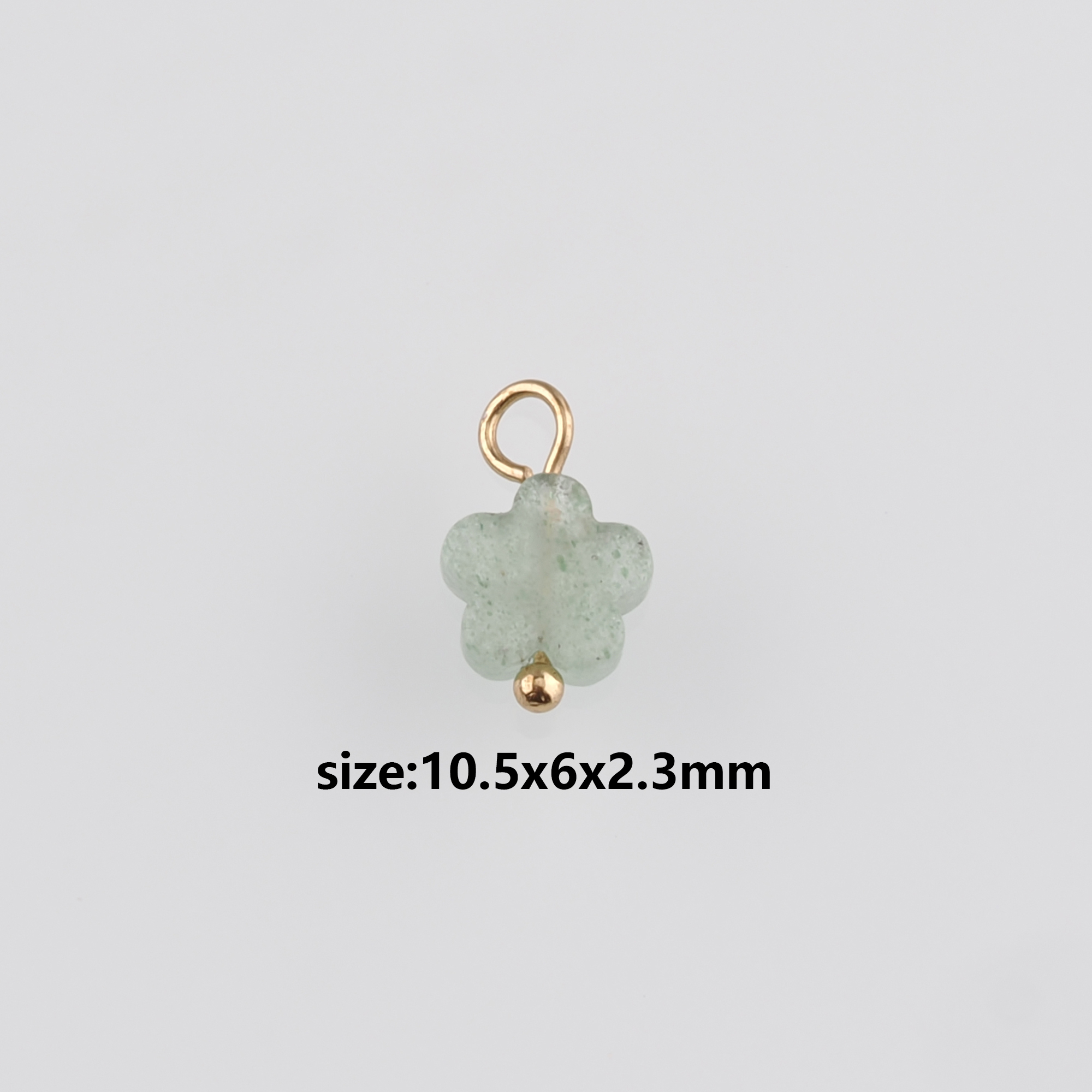 18K Gold Filled Flower Pendant,Natural Stone Flower Charm Earrings Necklace for DIY Jewelry Making Supply