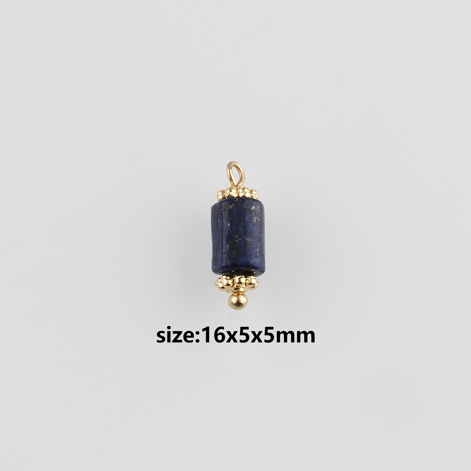 18K Gold Filled Rectangle Pendant,Natural Stone Charm Earrings Necklace for DIY Jewelry Making Supply