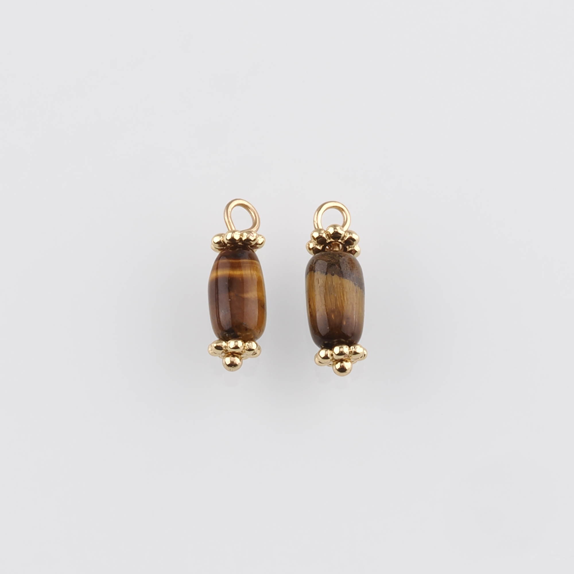 18K Gold Filled Oval Pendant,Natural Stone Oval Charm Earrings Necklace for DIY Jewelry Making Supply