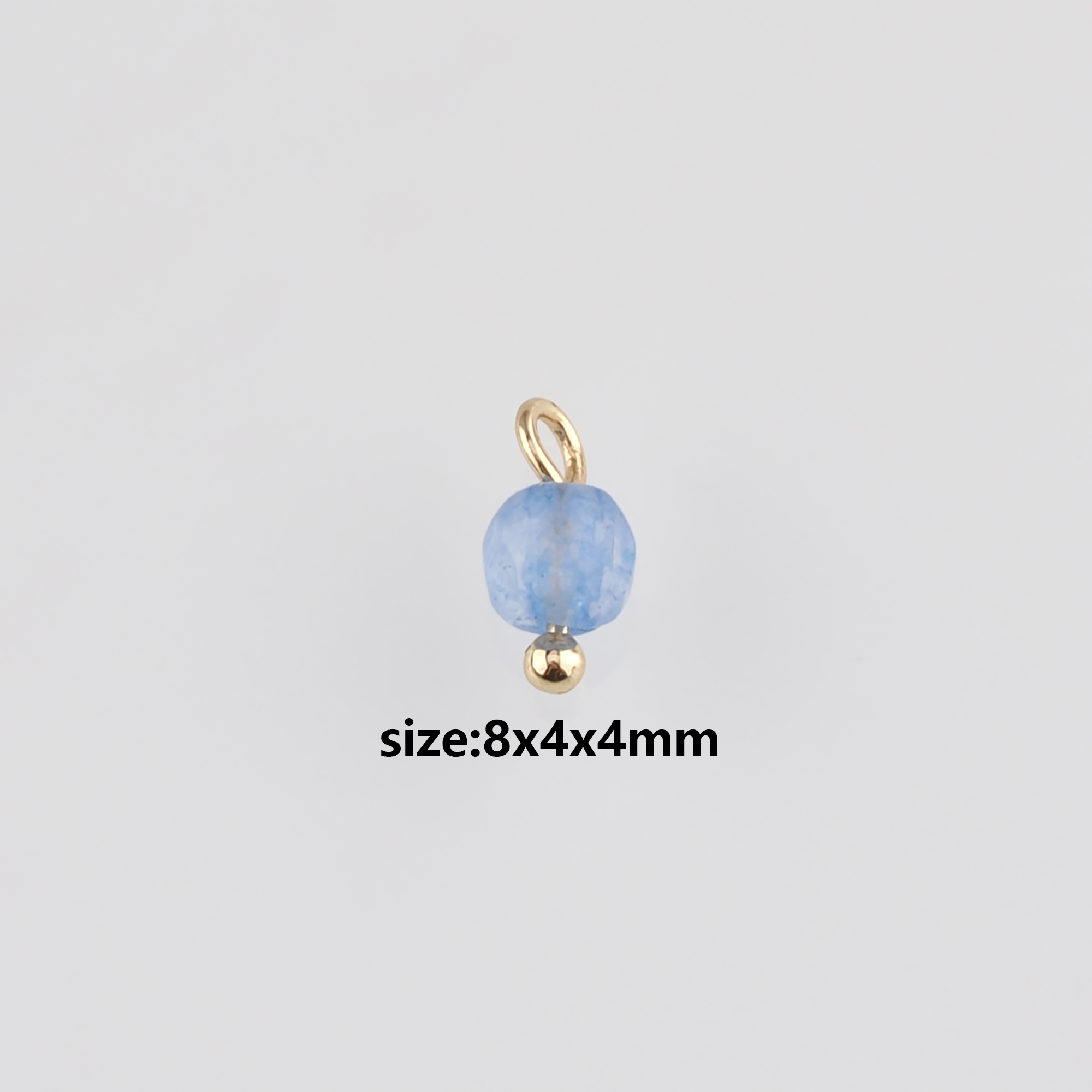 10Pcs 18K Gold Filled Round Pendant,Natural Stone Earrings Necklace for DIY Jewelry Making Supply