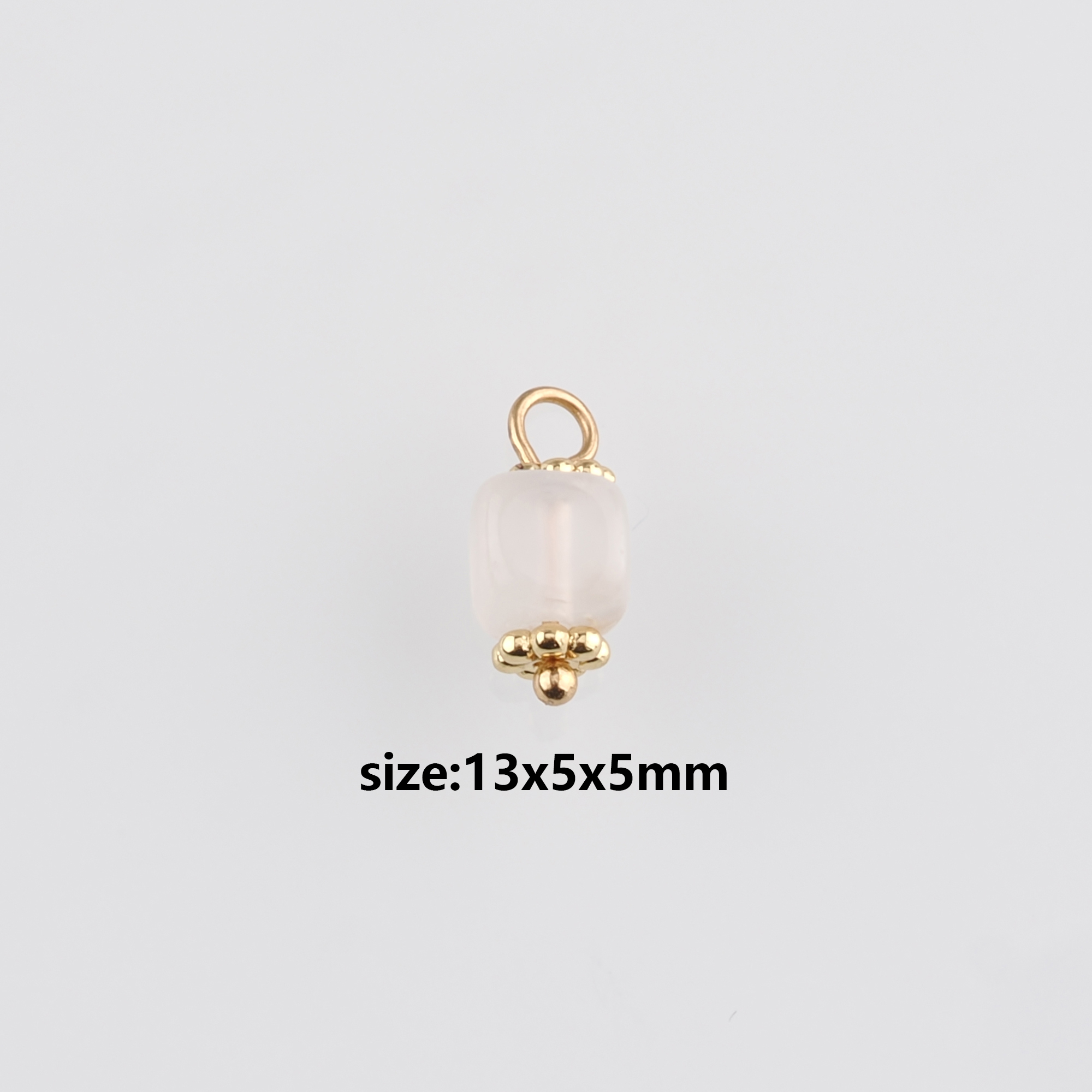 18K Gold Filled Square Pendant,Natural Stone Charm Earrings Necklace for DIY Jewelry Making Supply