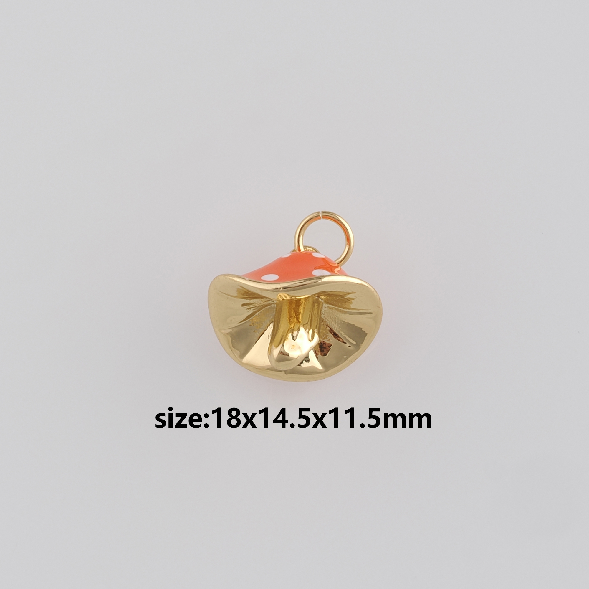 18K Gold Filled Mushroom Pendant,Enamel Mushroom Charm Earrings Necklace for DIY Jewelry Making Supply