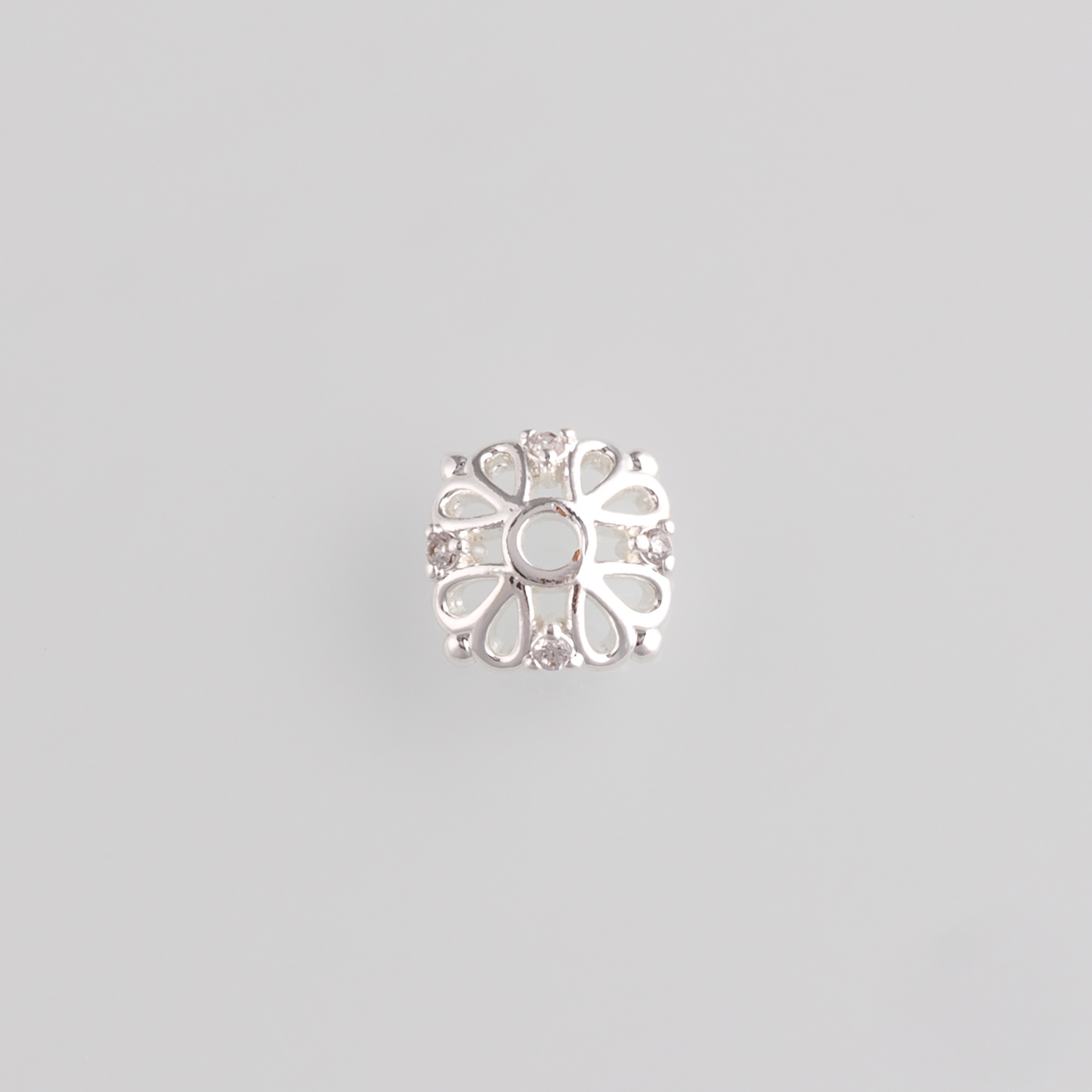 18K Gold Filled Flower Bead Caps,CZ Micro Pave Flower Bead Caps for Bracelet Jewelry Necklace Making Supply