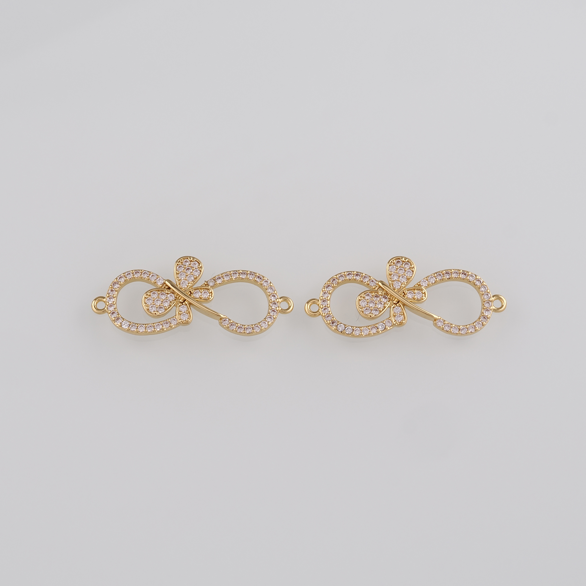 18K Gold Filled Infinity Connector,Dainty Infinity Charm Necklace Bracelet for DIY Jewelry Making Supply