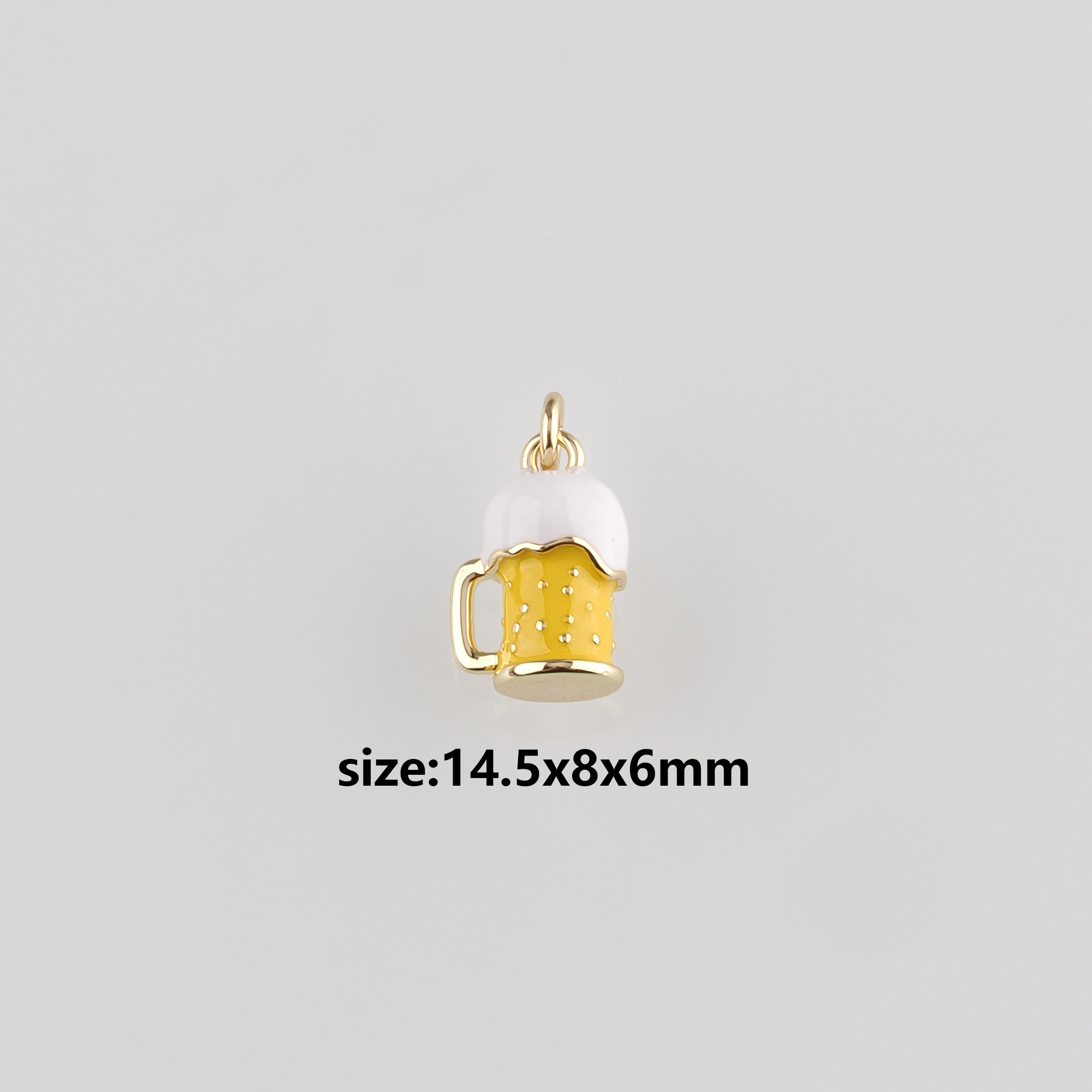 18K Gold Filled Beer Pendant,Enamel Candy Cane Charm Earrings Necklace for DIY Jewelry Making Supply