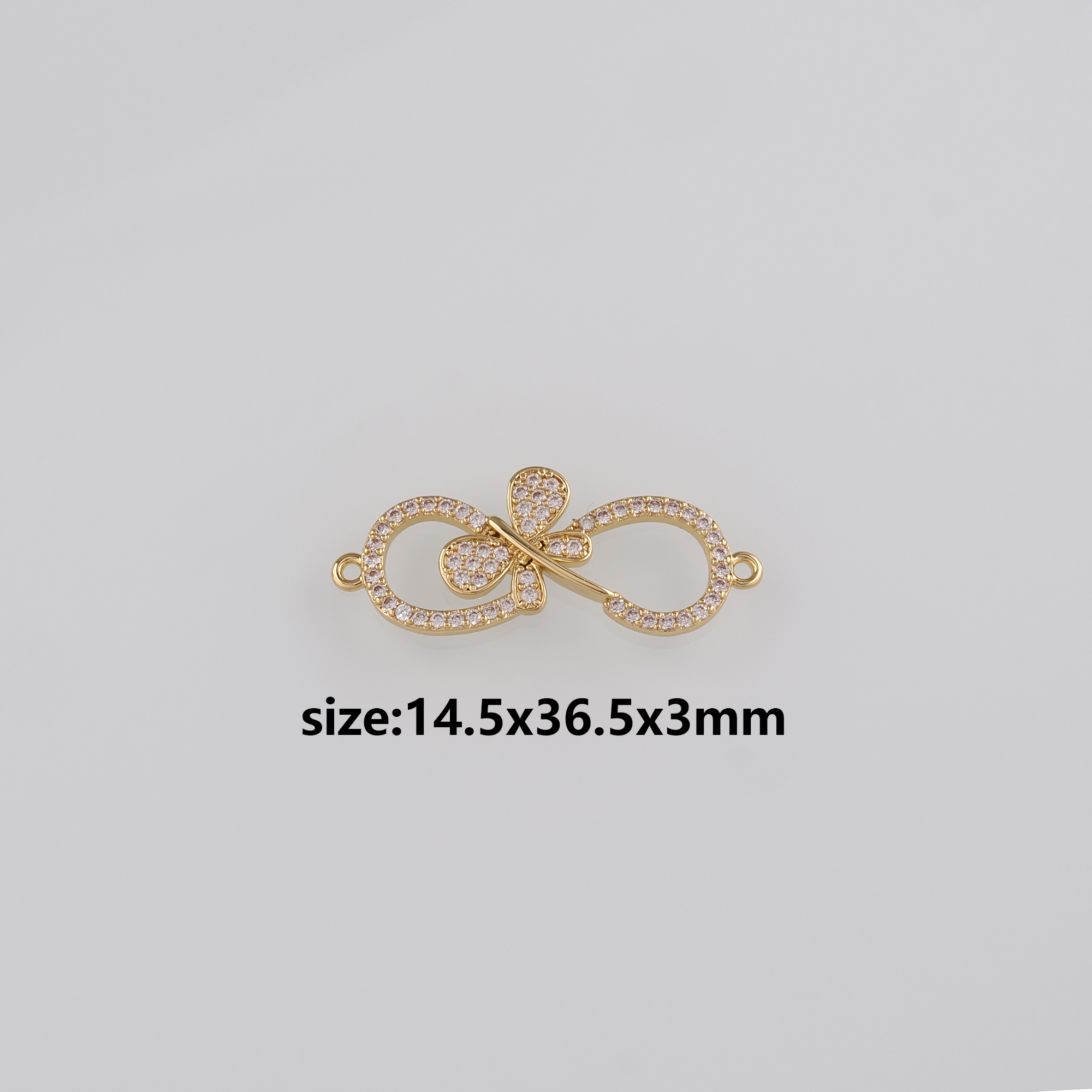 18K Gold Filled Infinity Connector,Dainty Infinity Charm Necklace Bracelet for DIY Jewelry Making Supply
