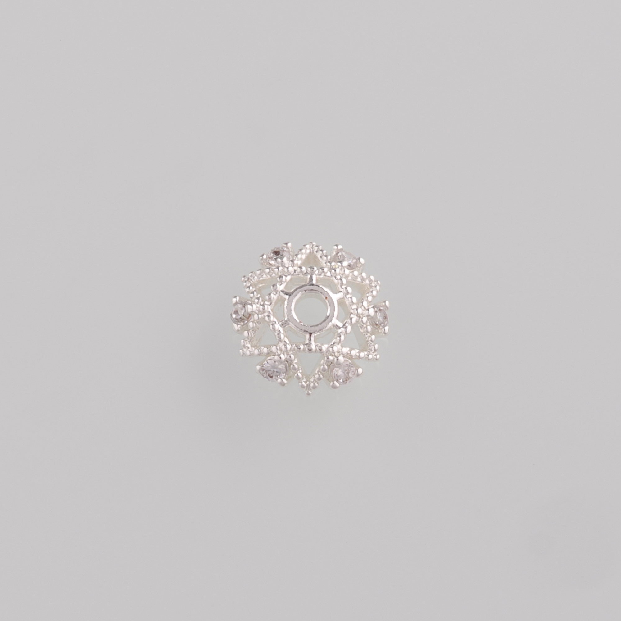 18K Gold Filled Flower Bead Caps,CZ Micro Pave Flower Bead Caps for Bracelet Jewelry Necklace Making Supply