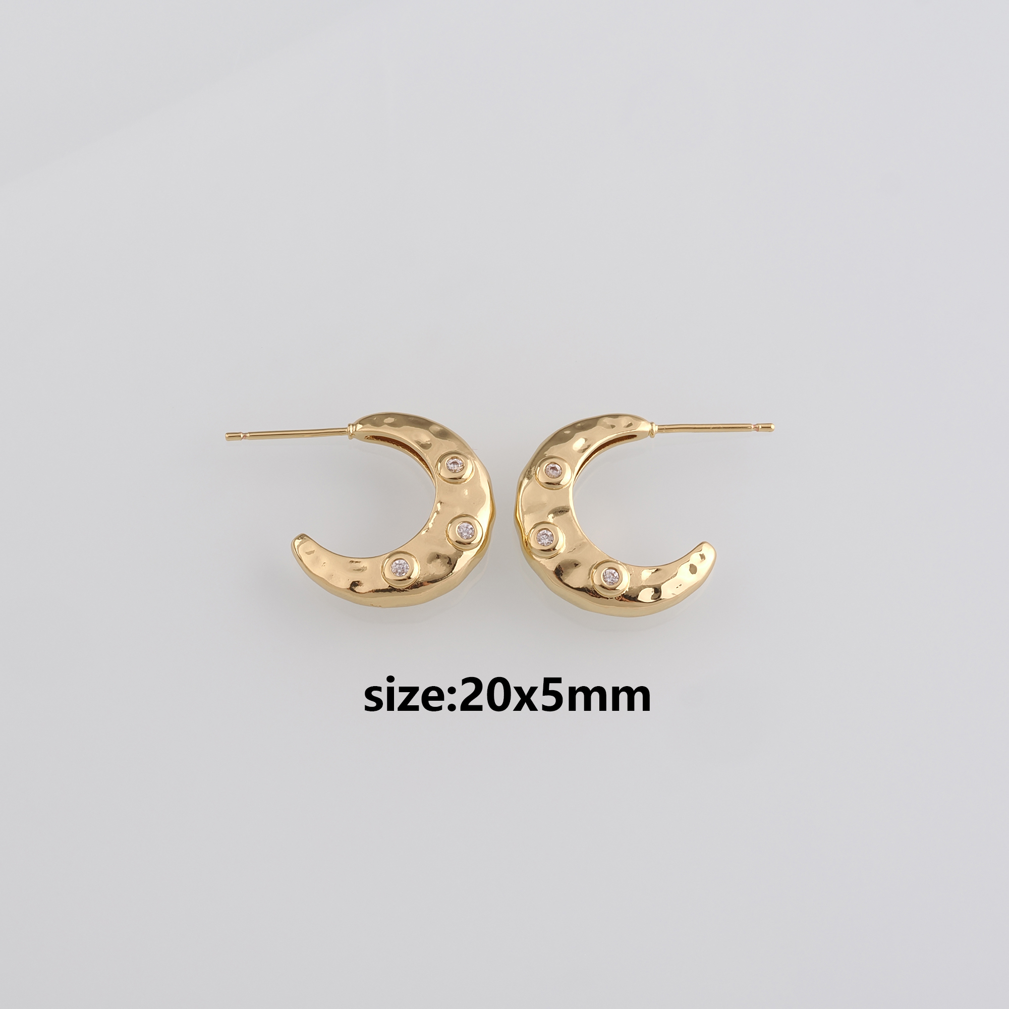 18K Gold Filled Round Hoop Earrings,Dainty Earrings,Gold Hoops,CZ Hoops Huggie,DIY Jewelry Making Supply