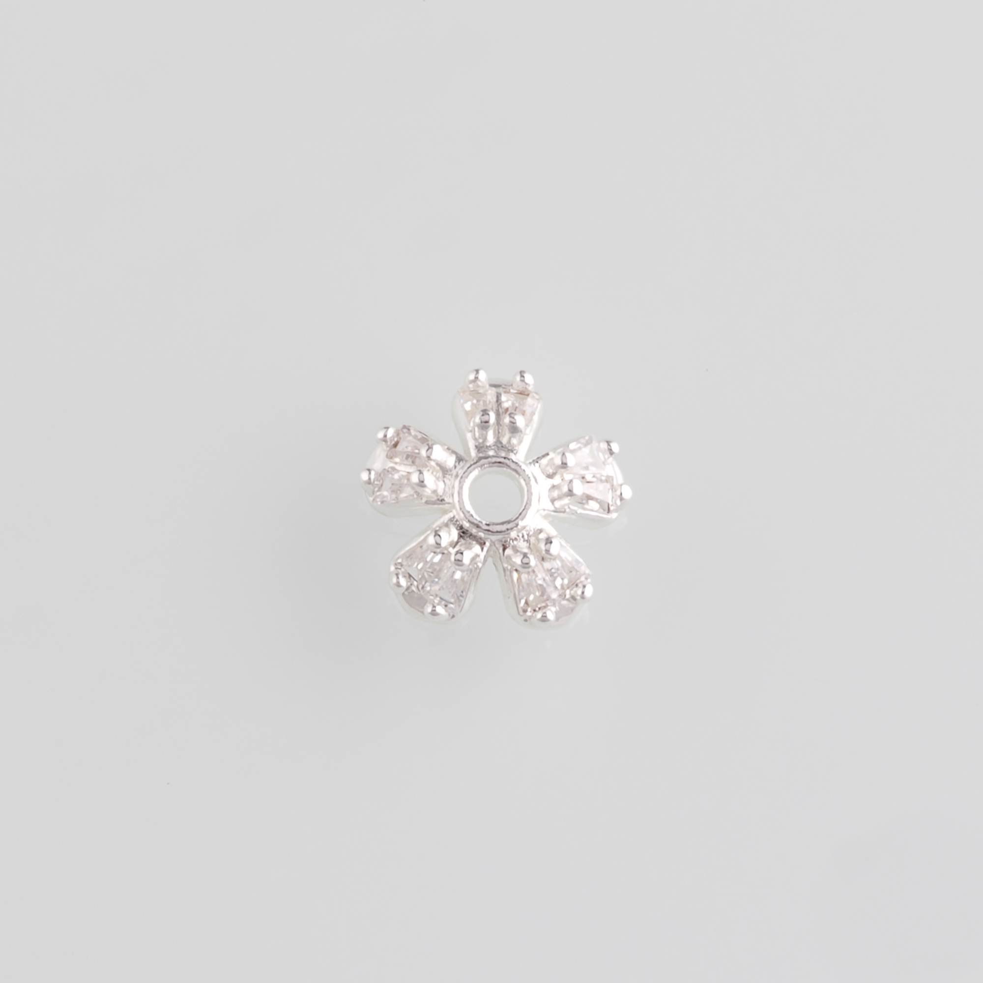 18K Gold Filled Flower Bead Caps,CZ Micro Pave Flower Bead Caps for Bracelet Jewelry Necklace Making Supply